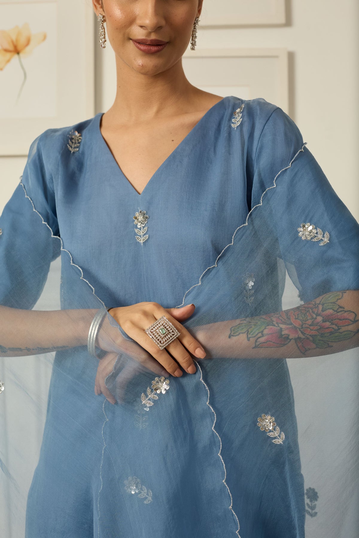 Powder Blue Iris Kurta Set