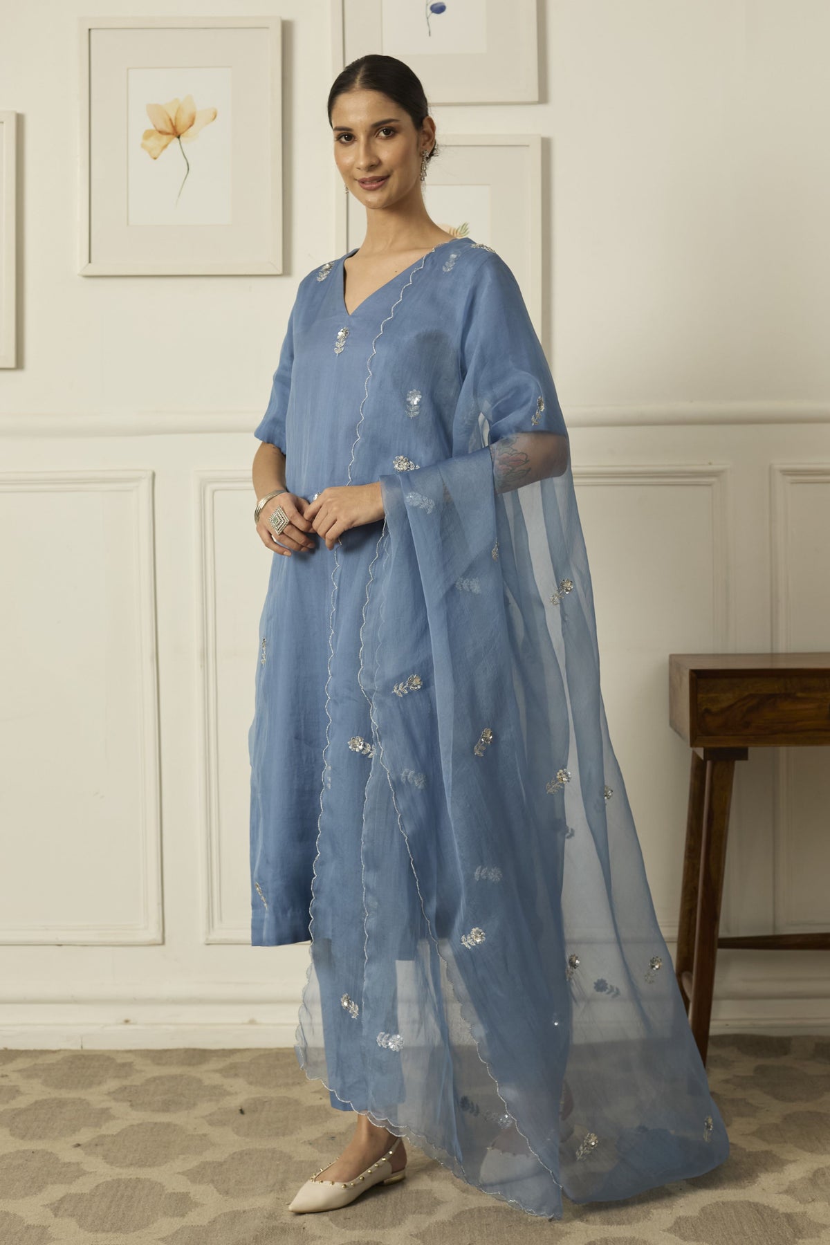 Powder Blue Iris Kurta Set