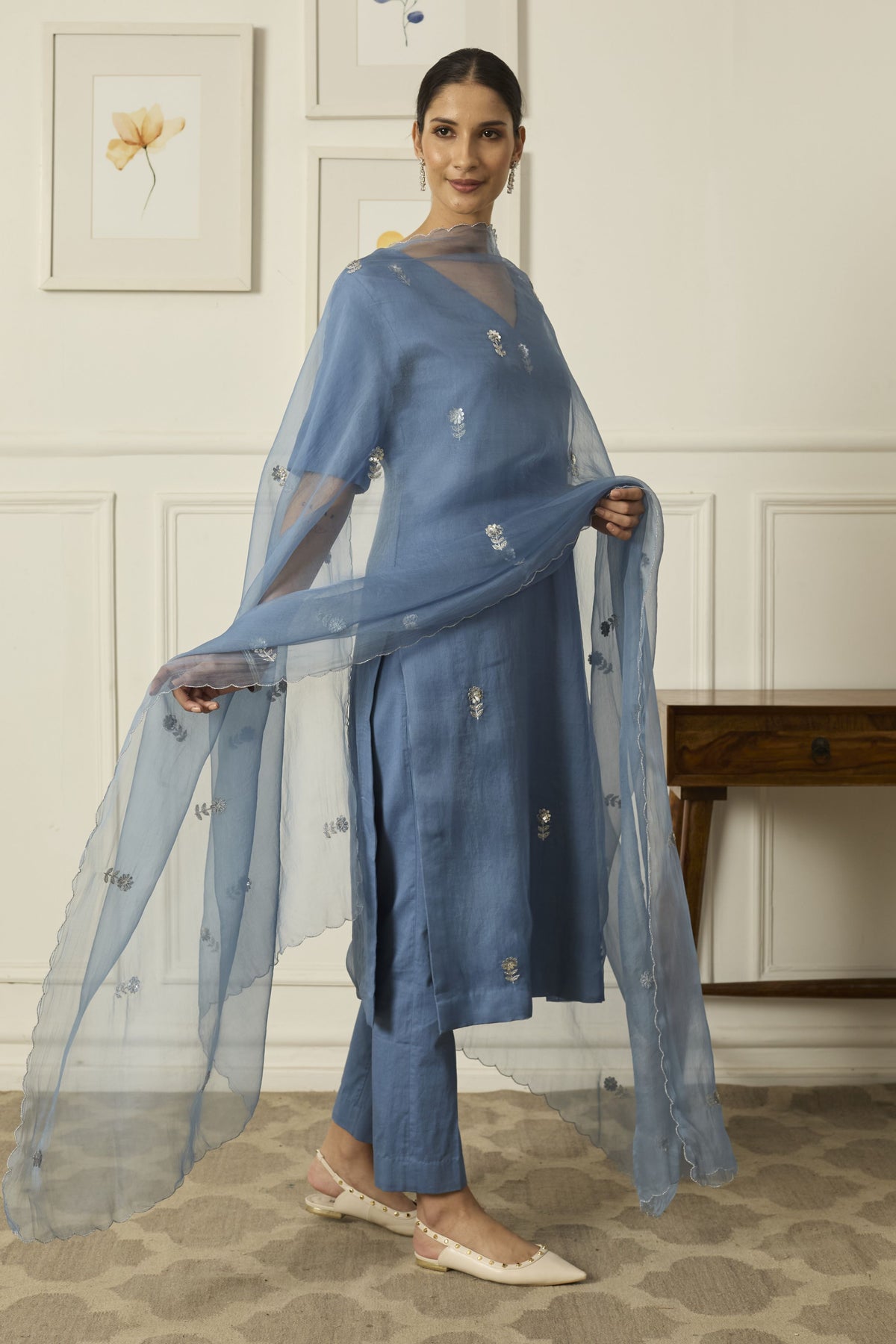 Powder Blue Iris Kurta Set