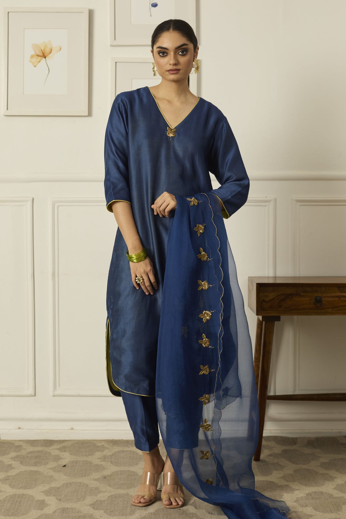 Blue Rose Kurta Set