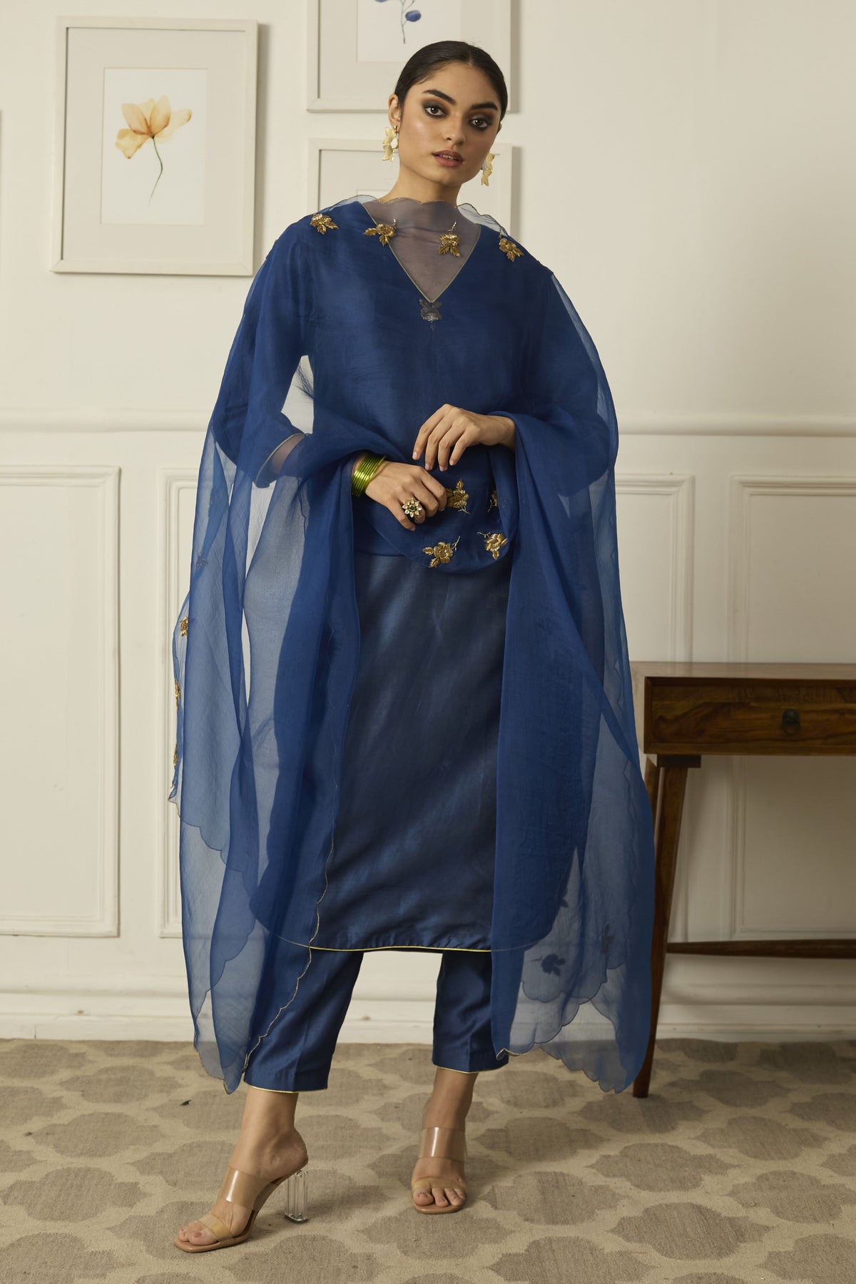 Blue Rose Kurta Set