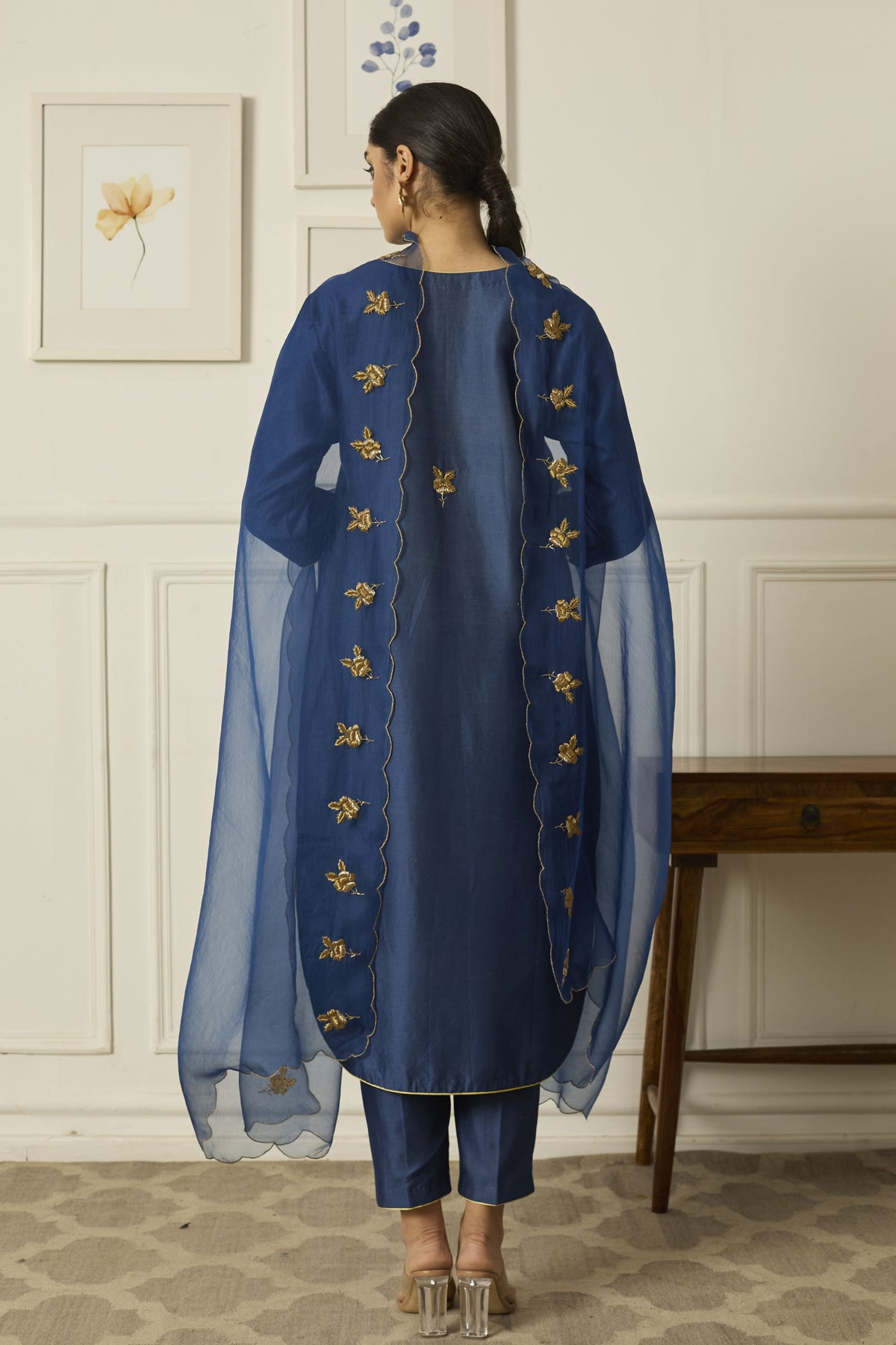 Blue Rose Kurta Set