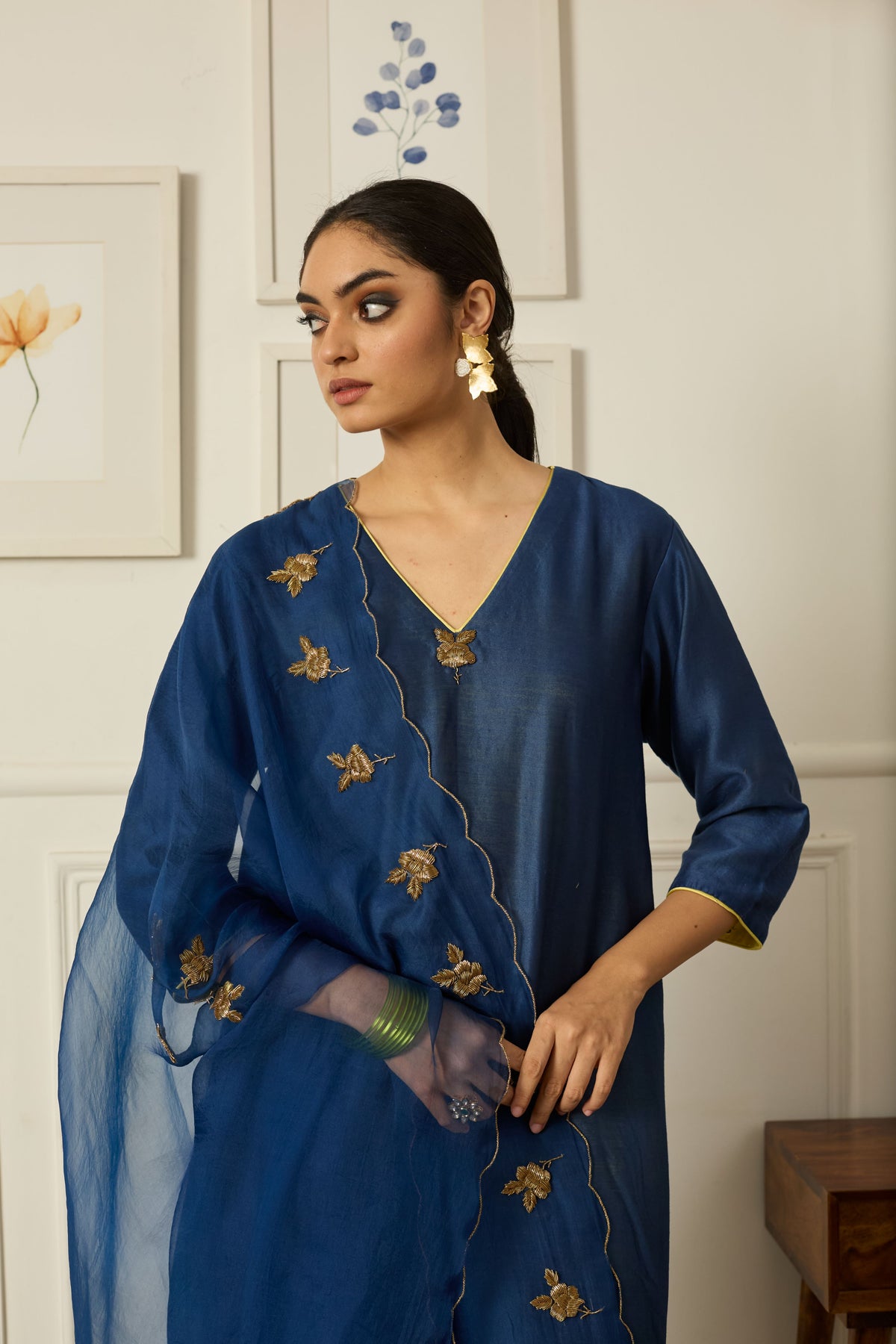 Blue Rose Kurta Set