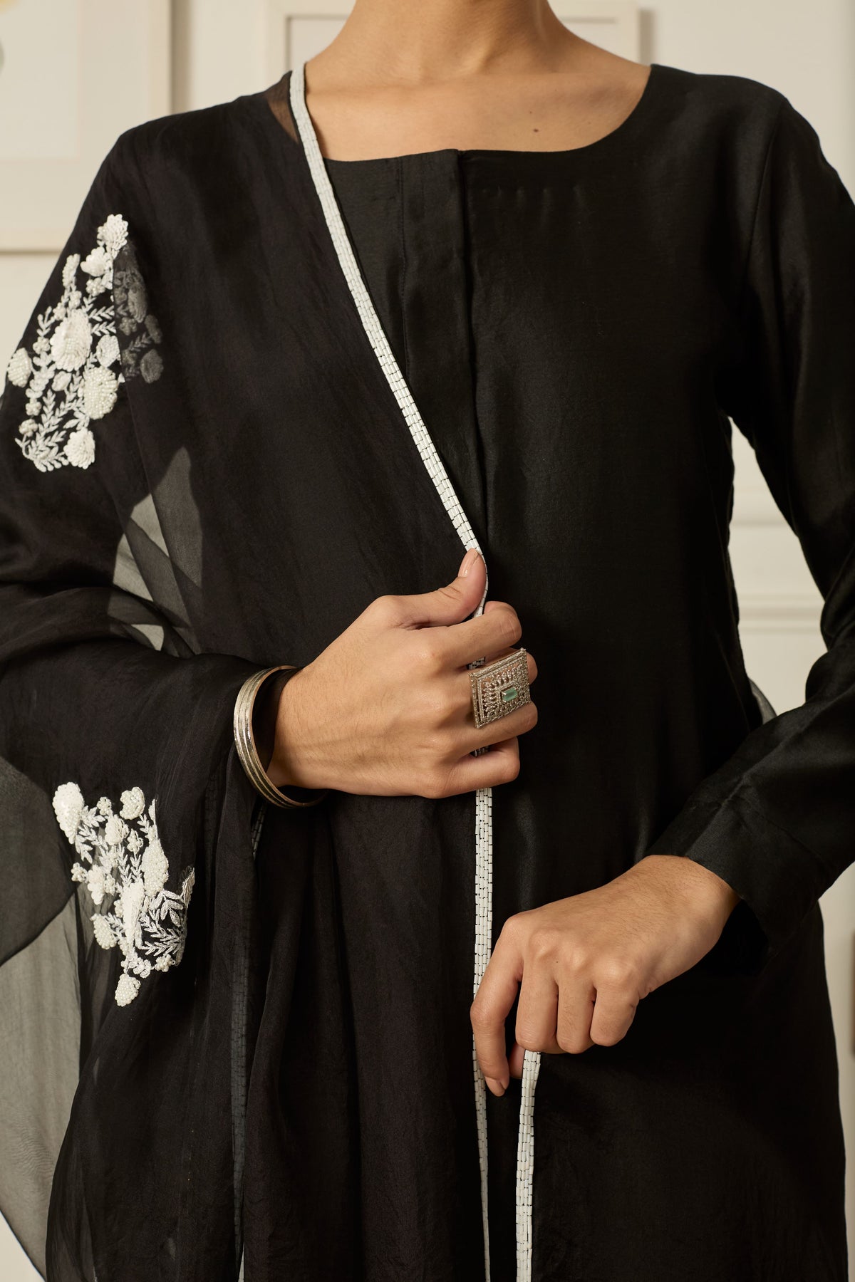 Black Reet Kurta Set