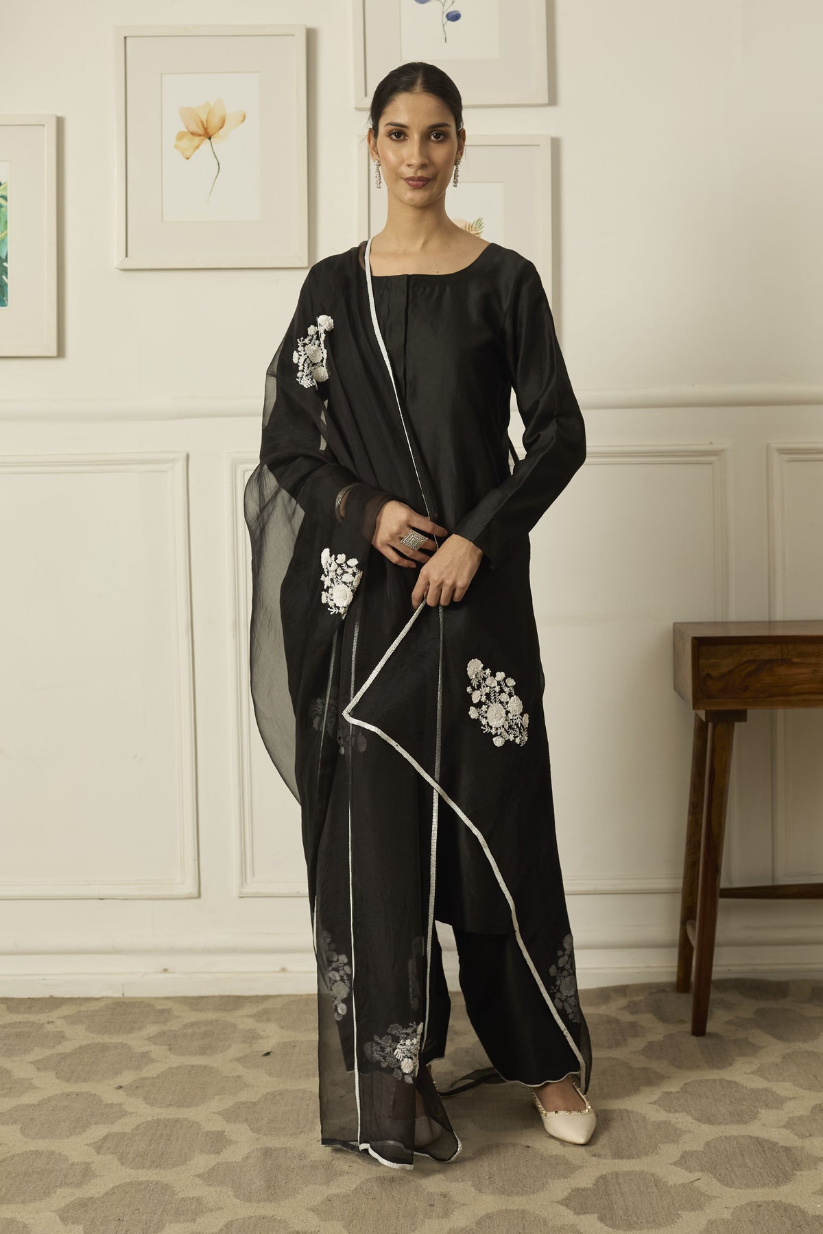 Black Reet Kurta Set