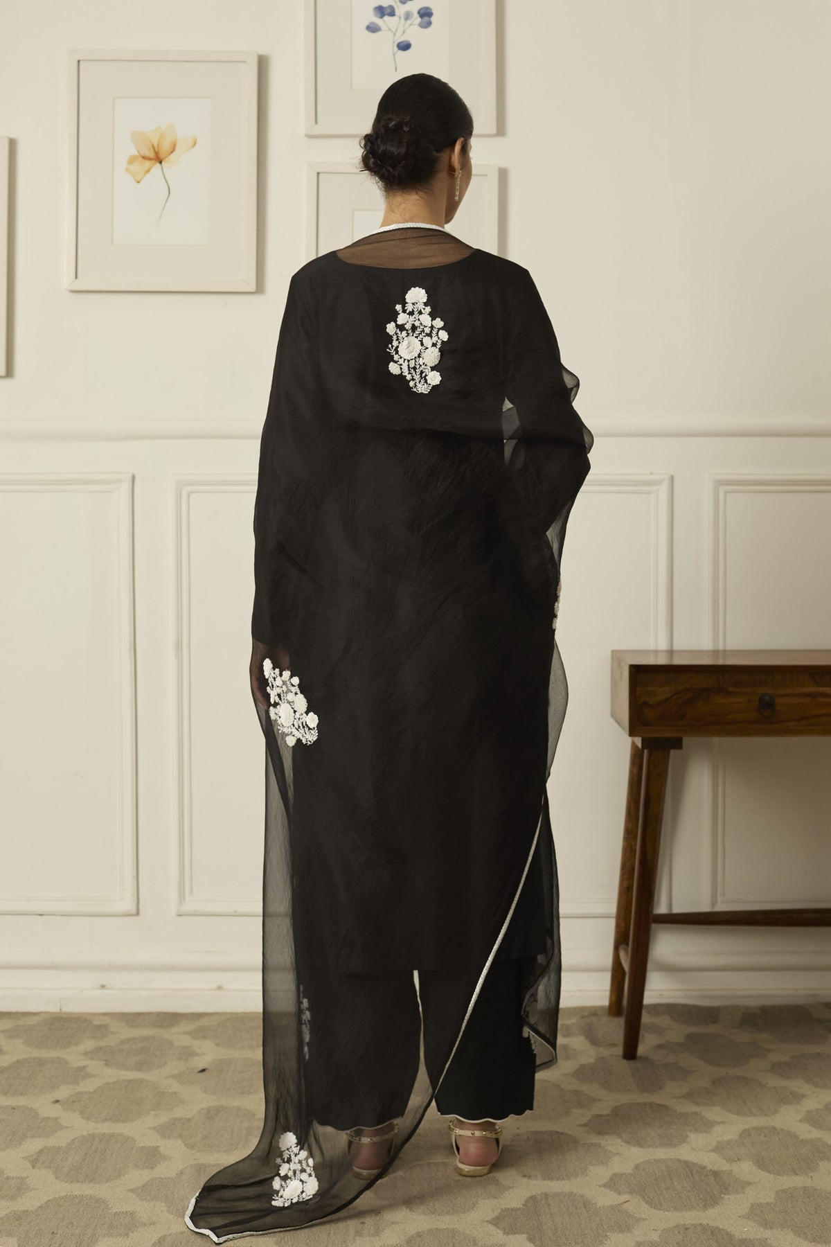 Black Reet Kurta Set