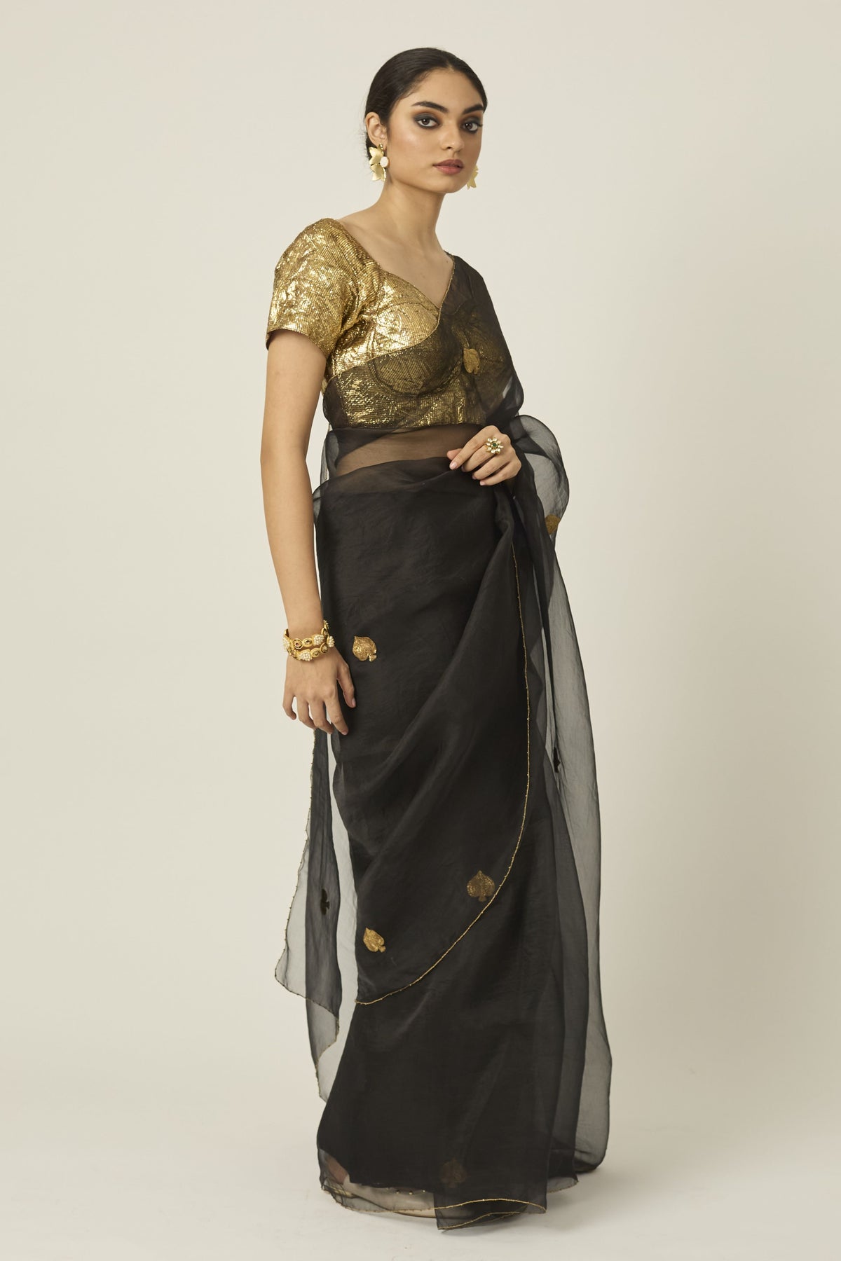 Ace Black Silk Organza Saree