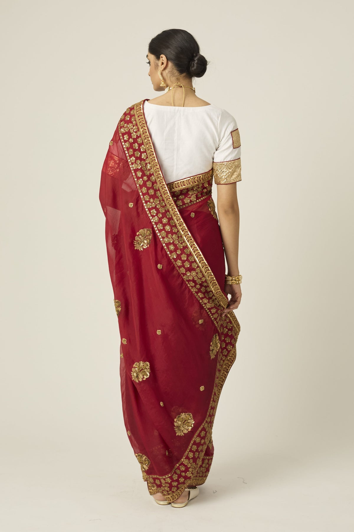 Myra Red Organza Saree