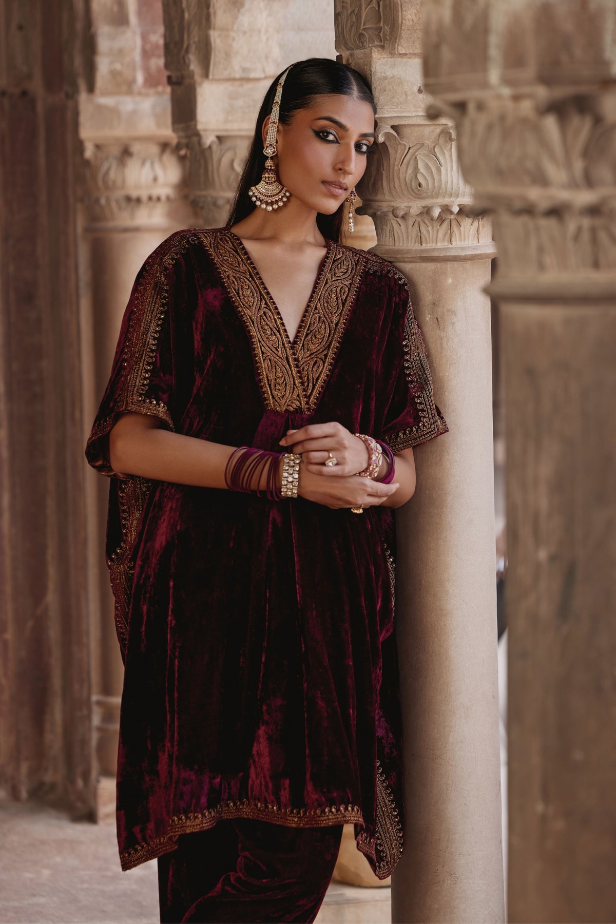 Marron Zohra Kaftan Set