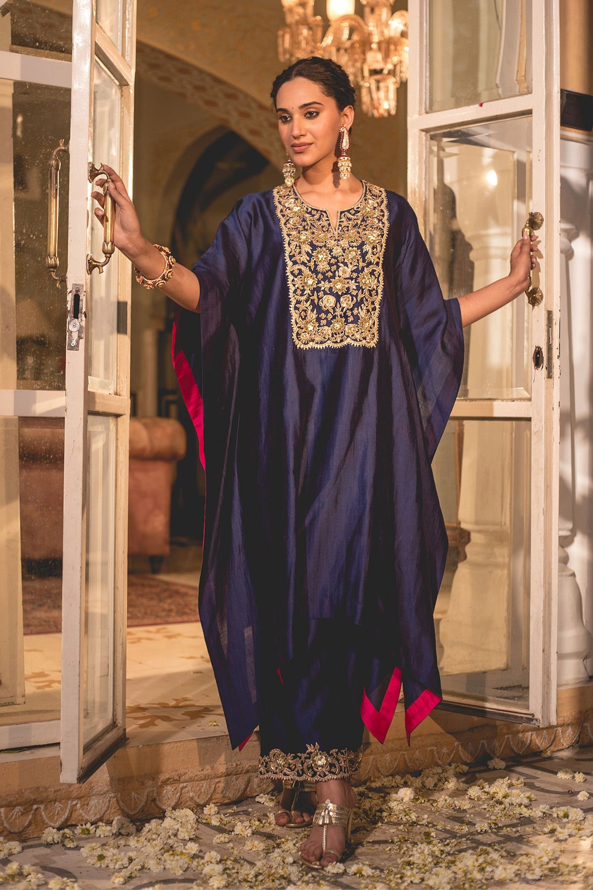 Navy Blue Kaftan Set