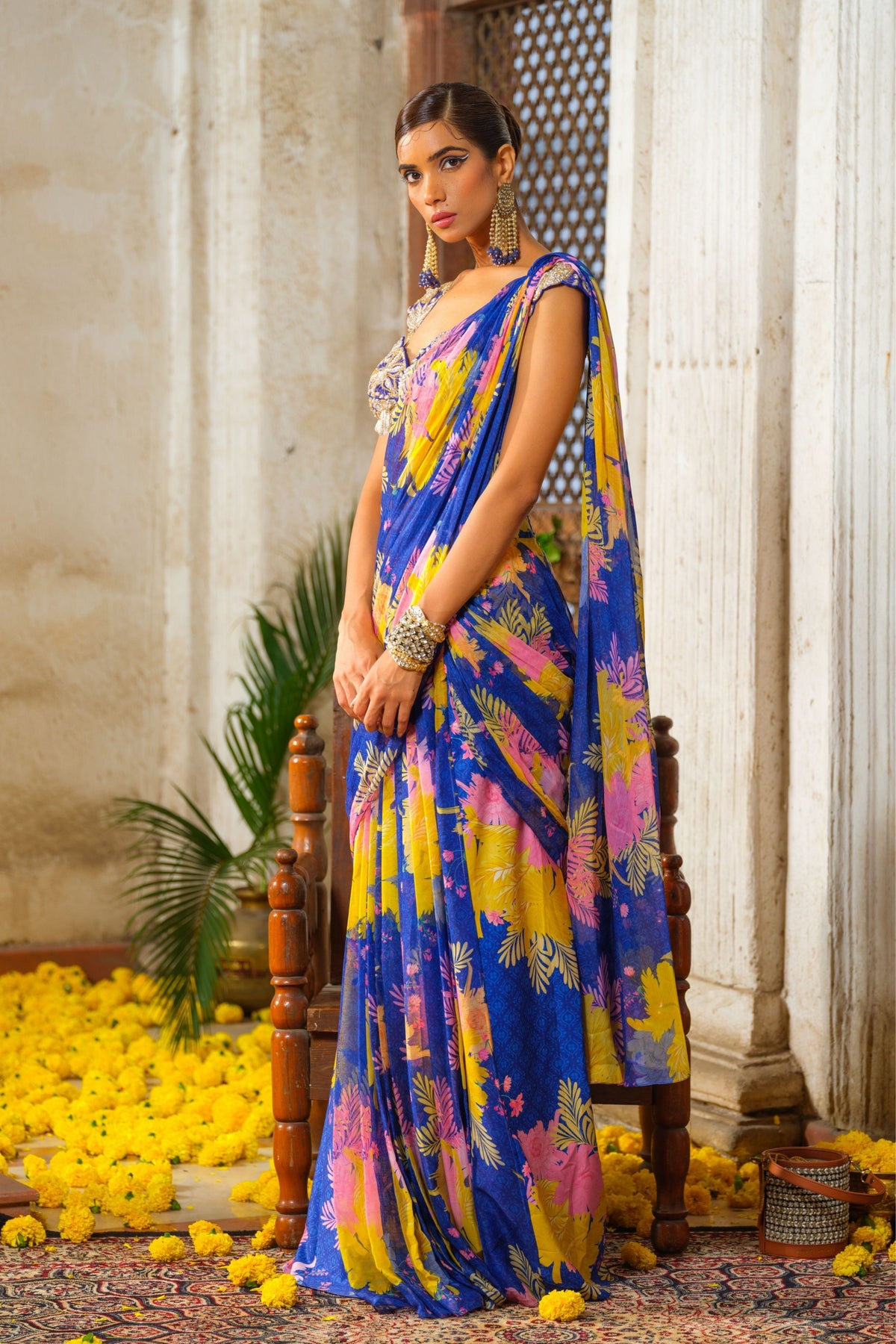 Neela Pre-draped Saree Set