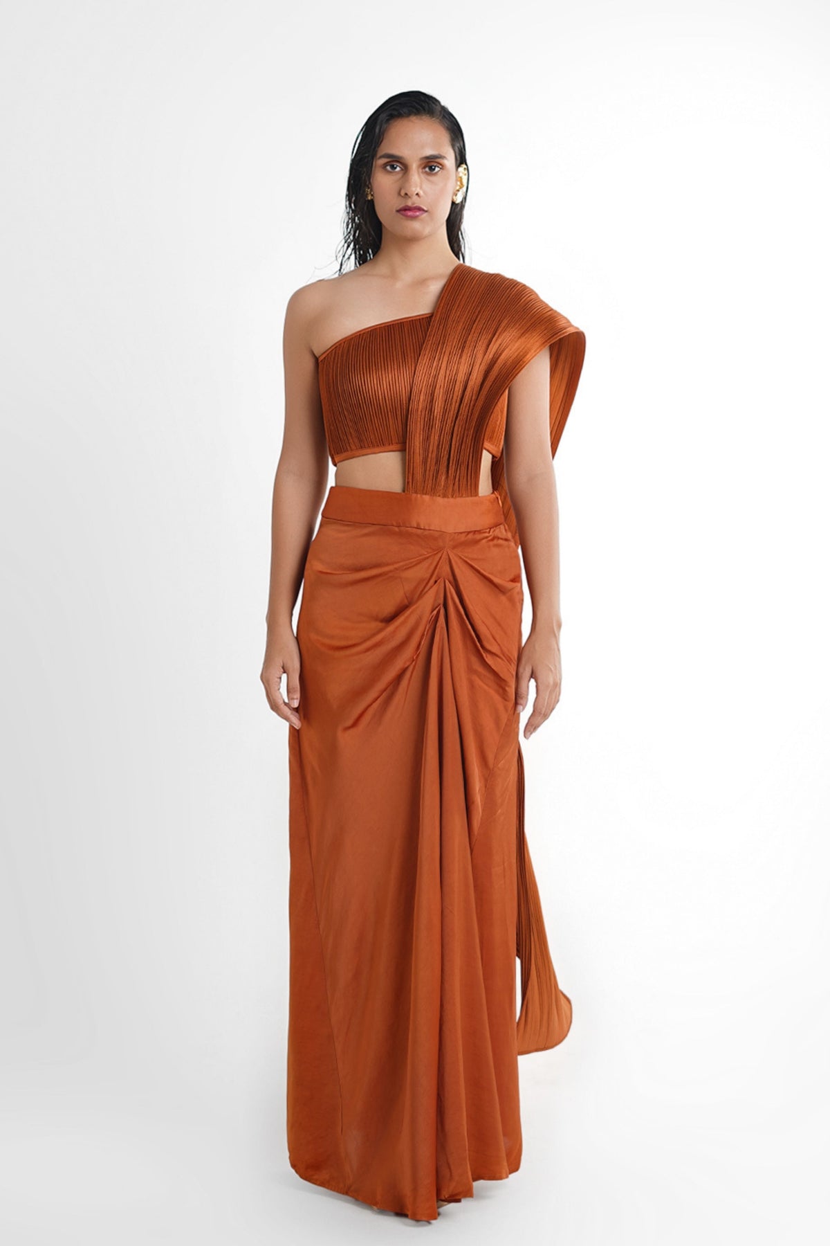 Rust Zeenat Concept Drape Saree