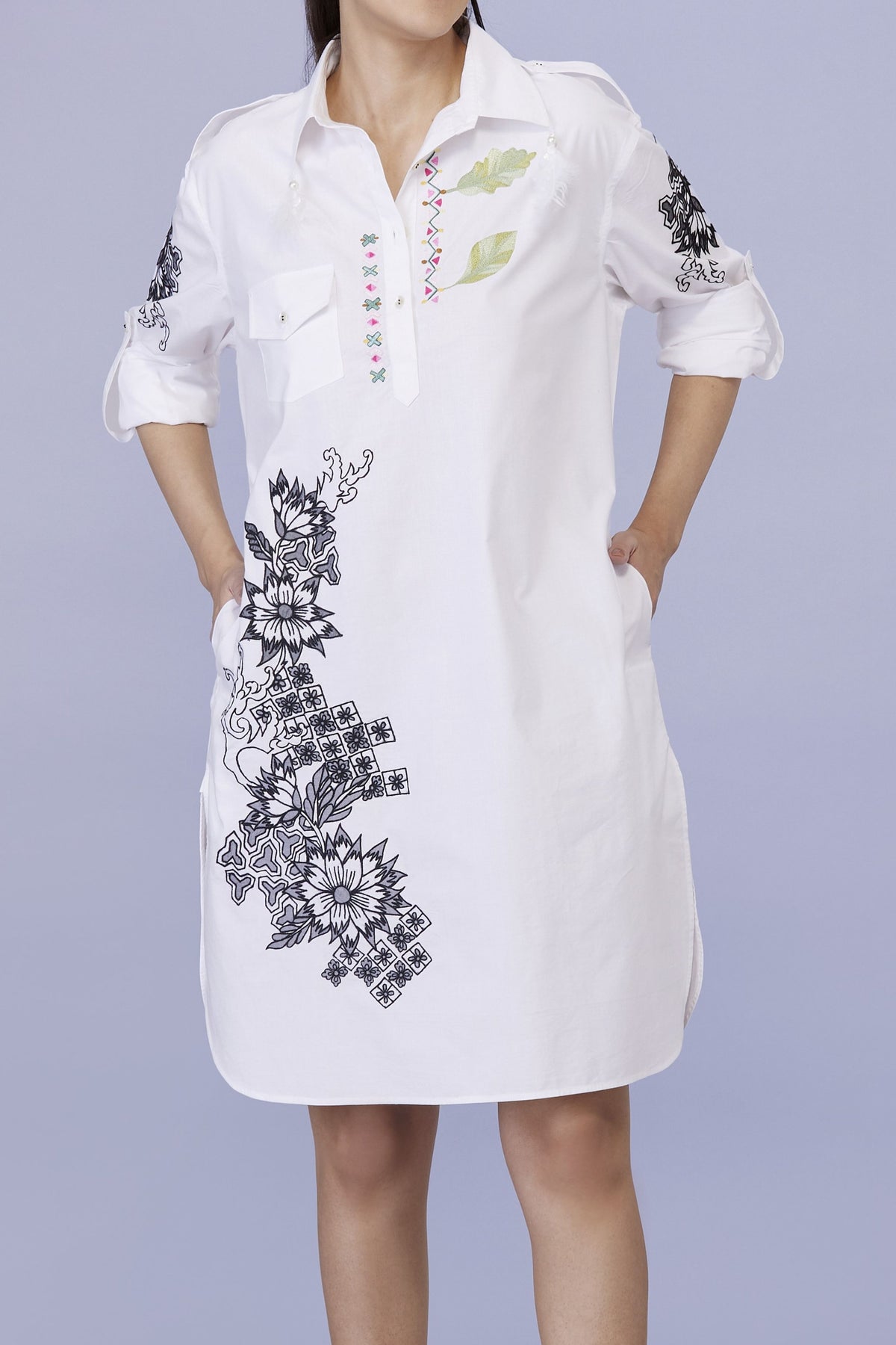 White Cutwork Embroidery Dress