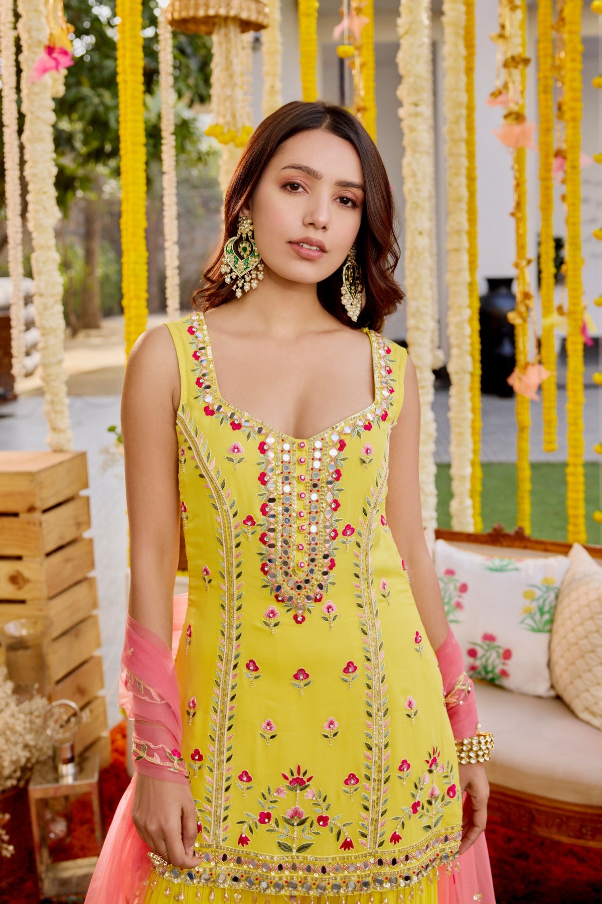 Yellow Sharara Set