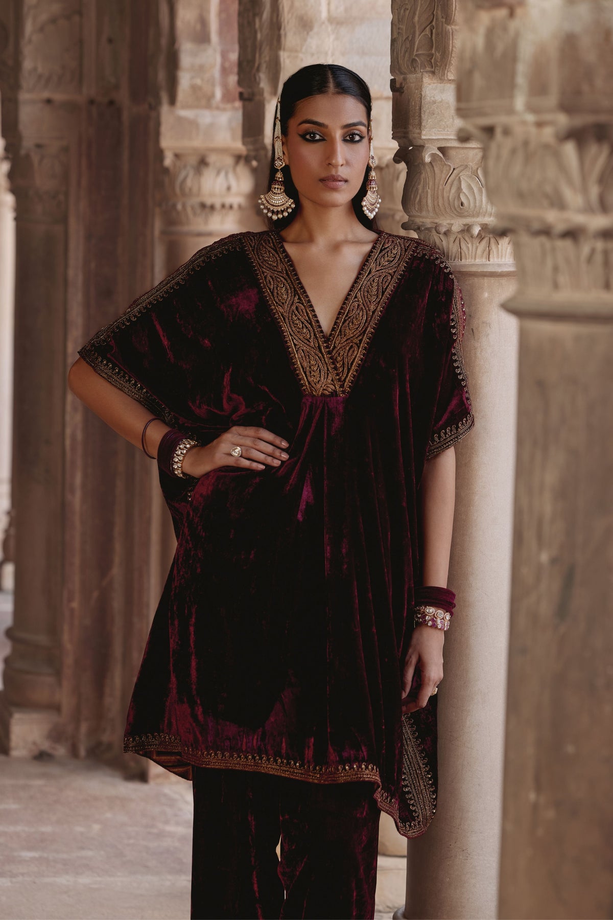 Marron Zohra Kaftan Set