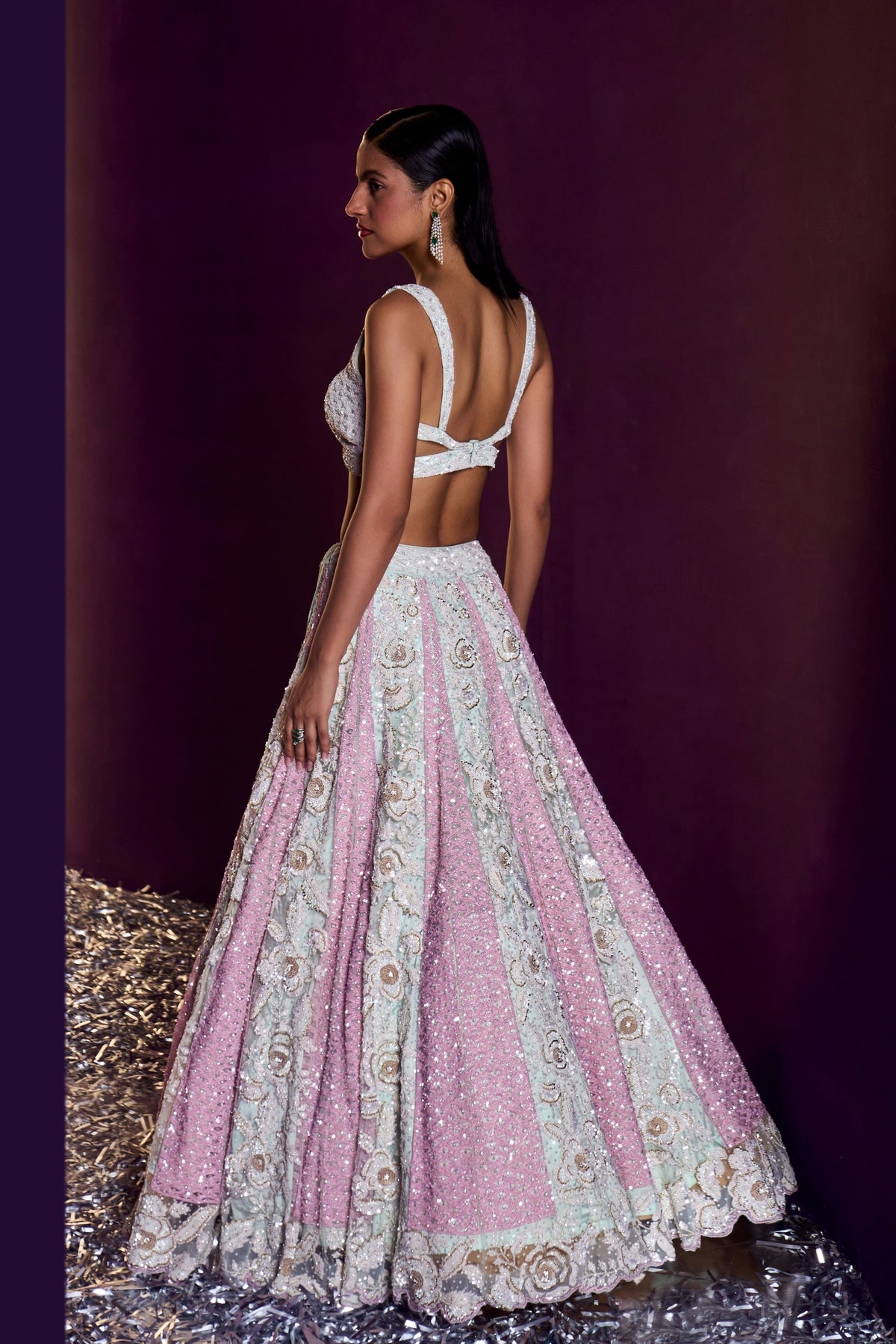 Pink Ivory Net Lehenga Set