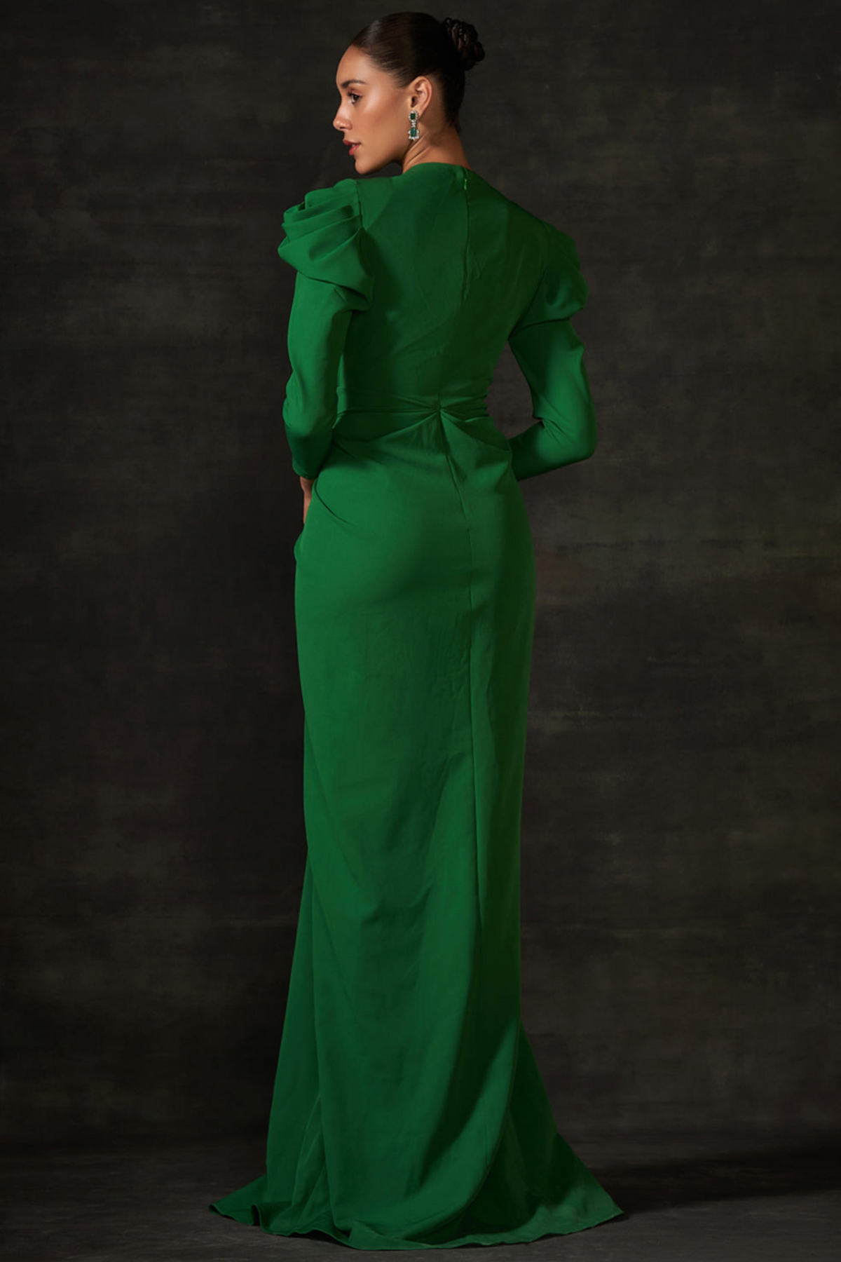 Green Long Drape Dress