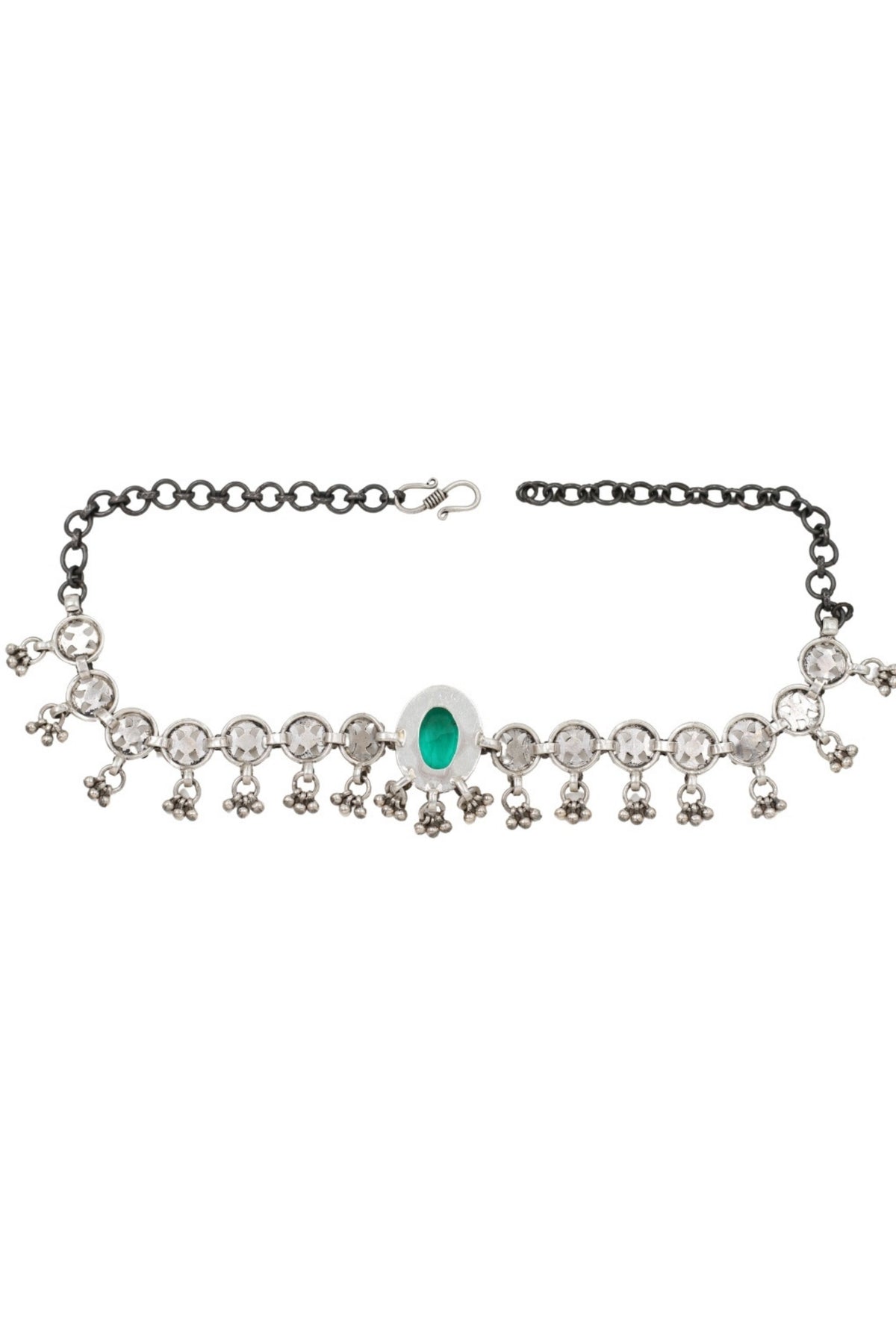 Majestic Elegant Silver Green Necklace