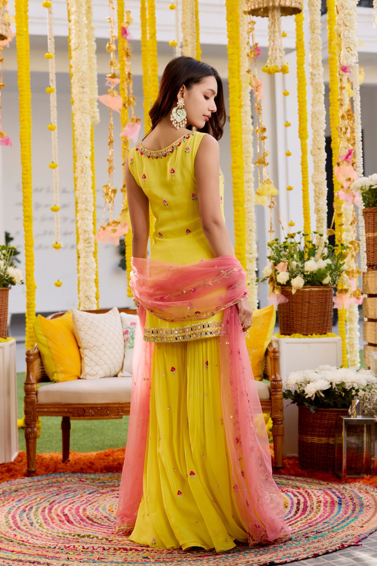 Yellow Sharara Set