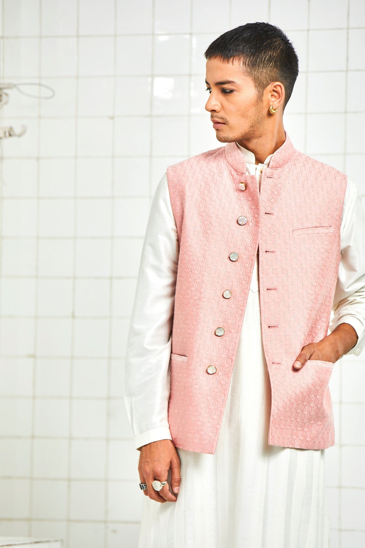 Ramdevra Quilted Nehru Jacket