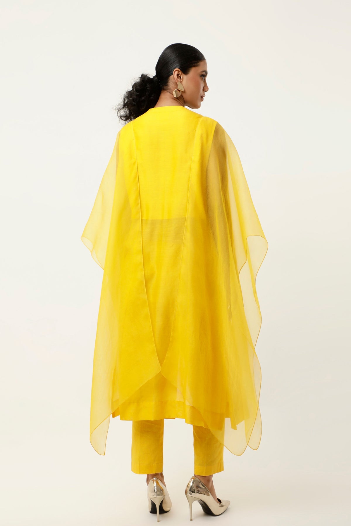 Yellow Cape Kurta Set