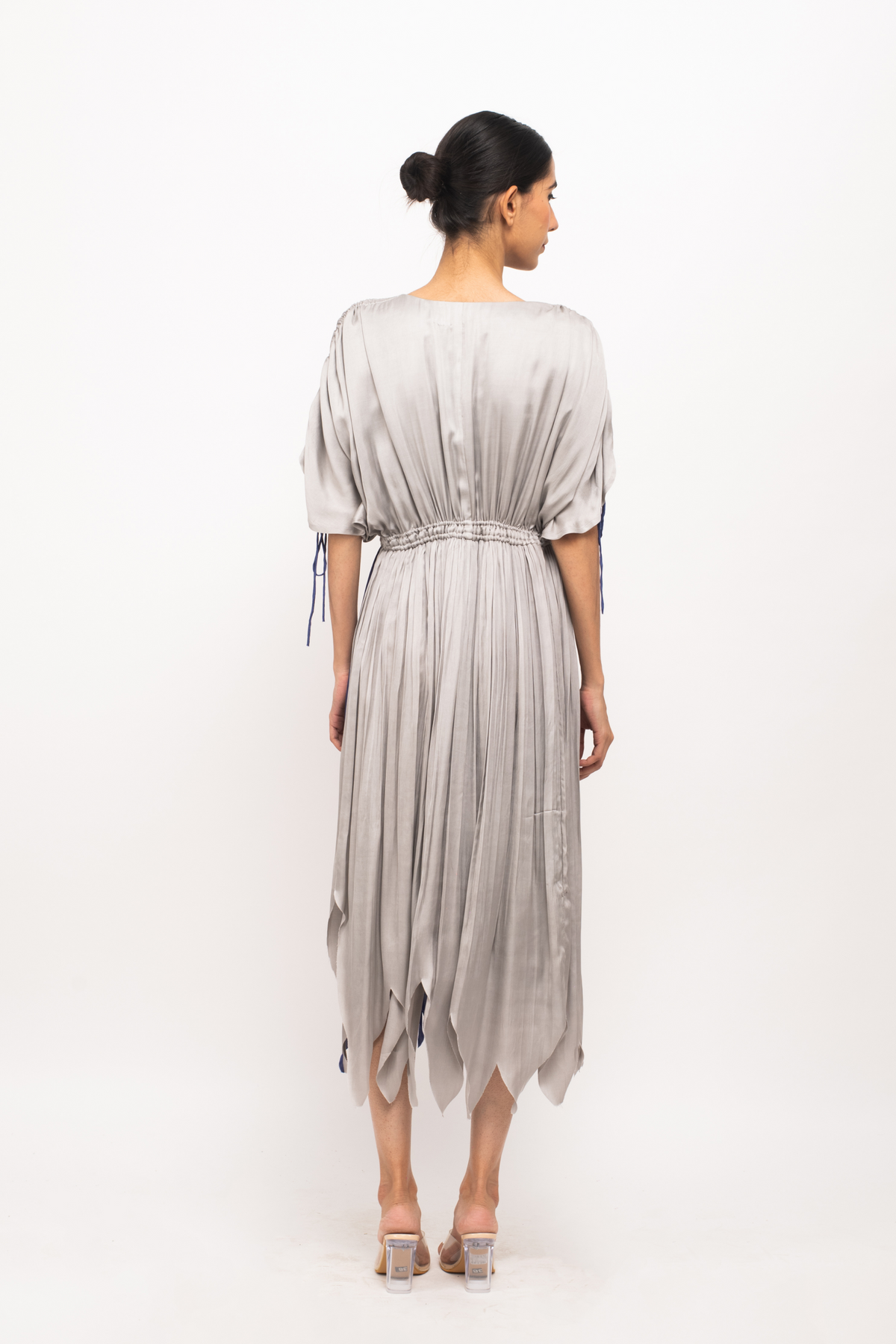 Grey and Blue Angrakha Dress