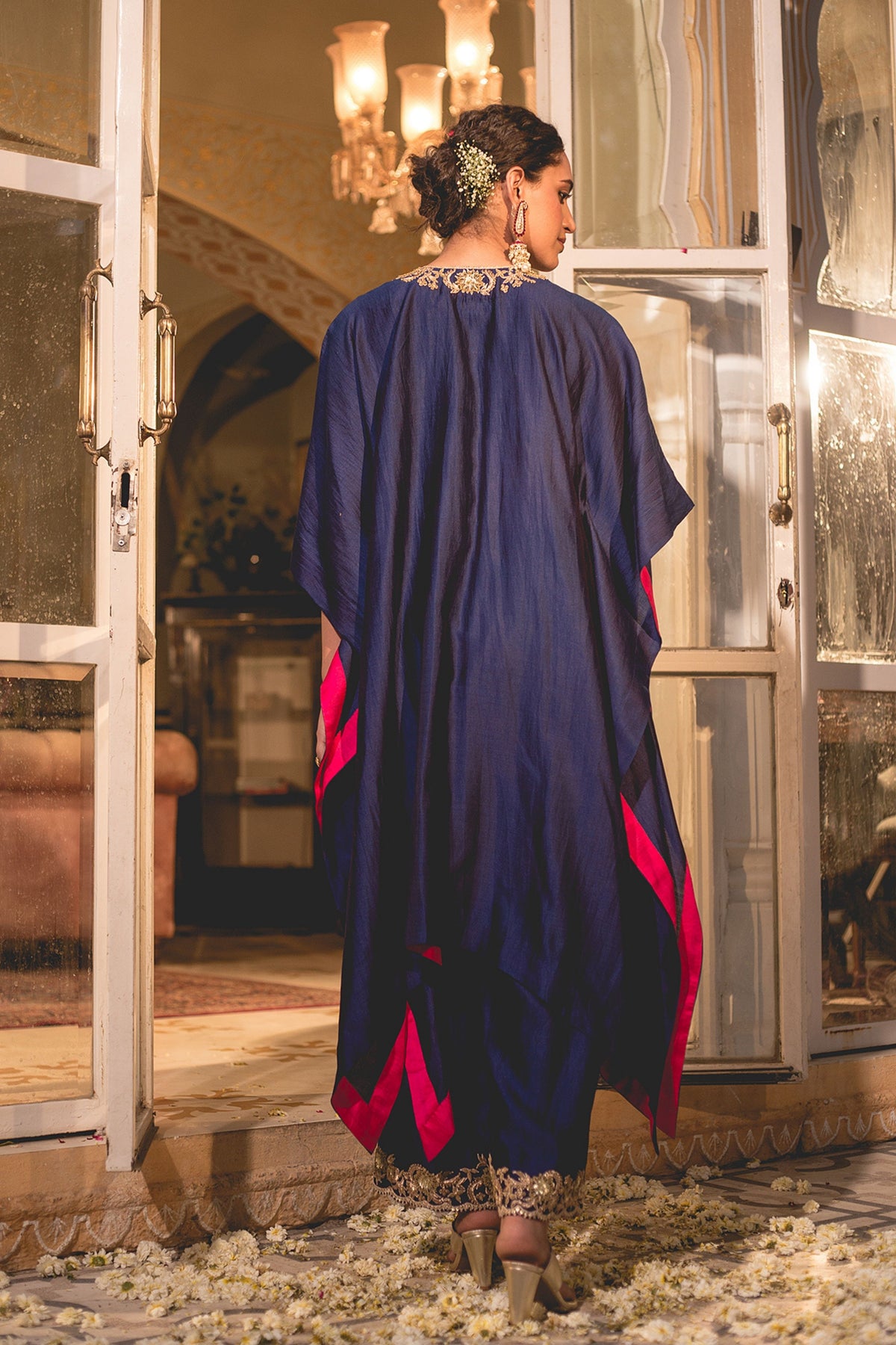 Navy Blue Kaftan Set