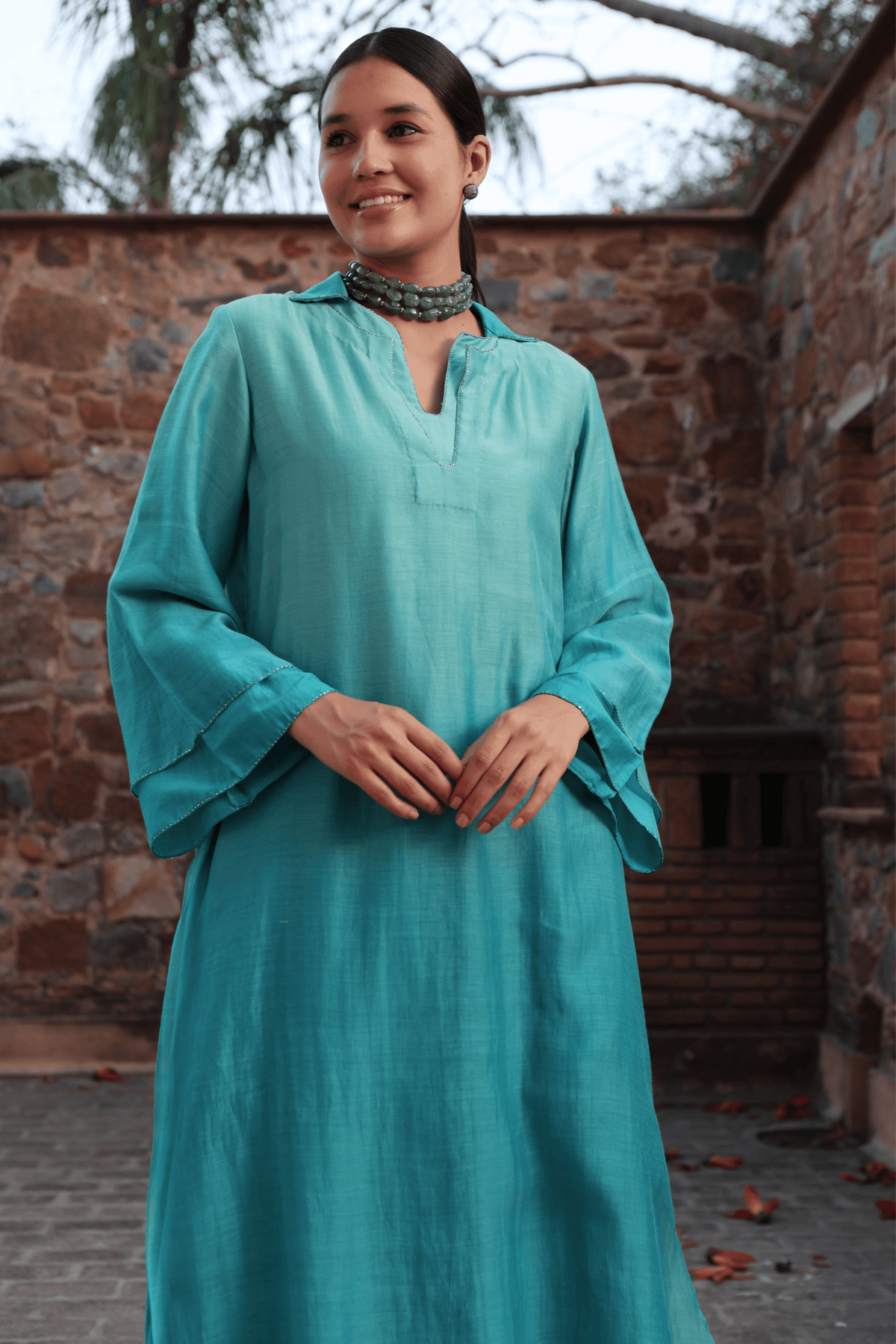 Sea Blue Ombre Kurta And Pant