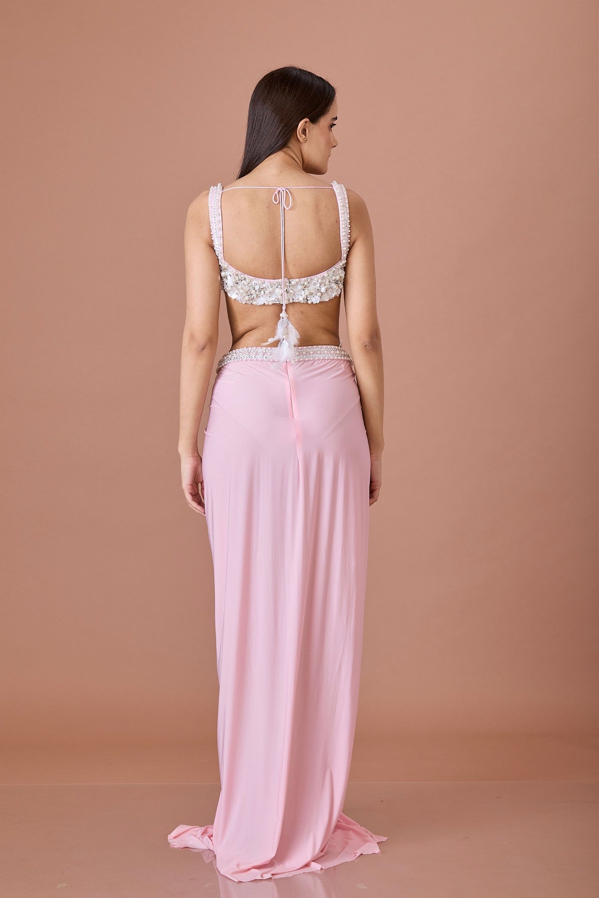 Light Pink Drape Skirt Set