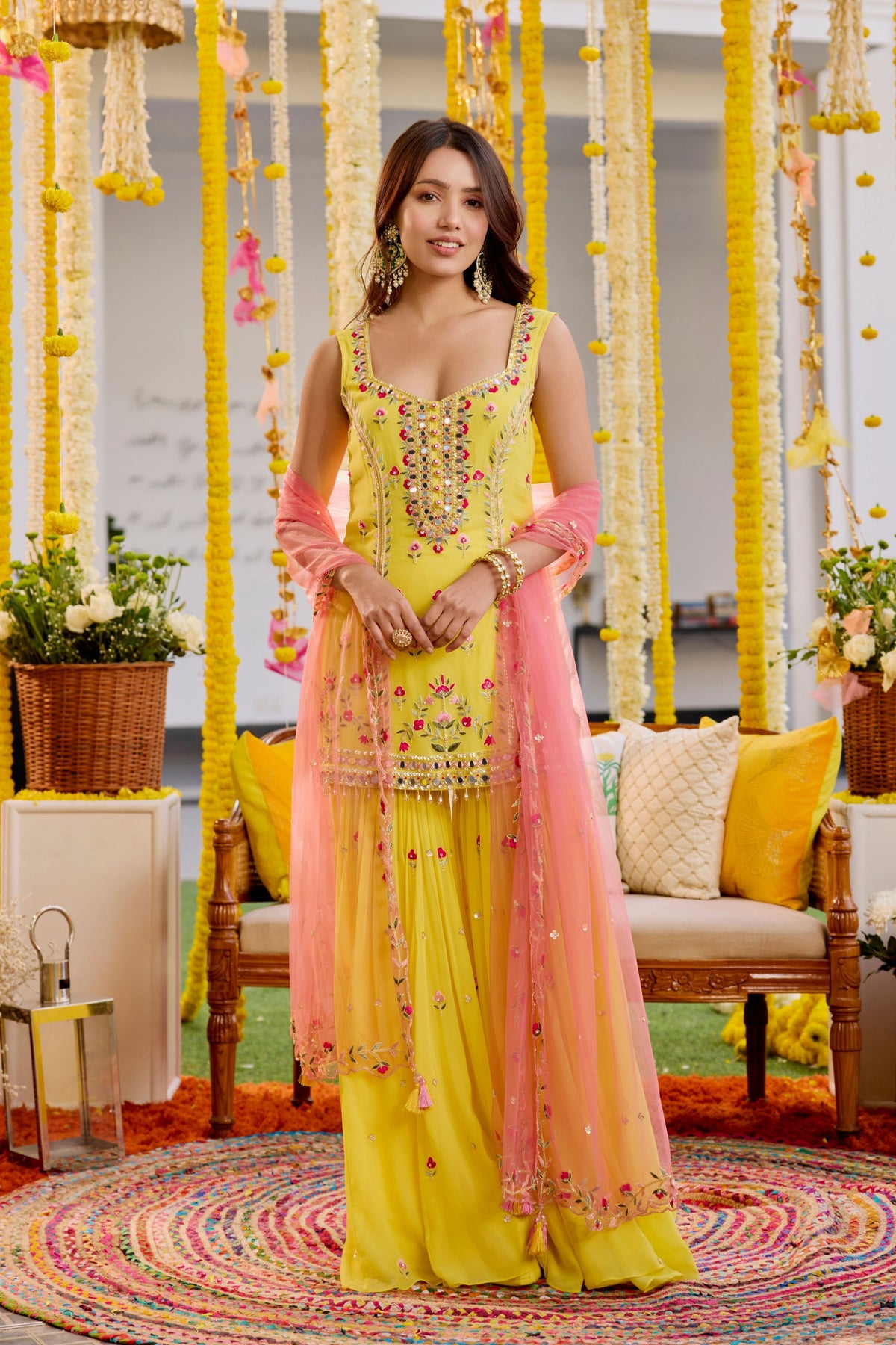 Yellow Sharara Set