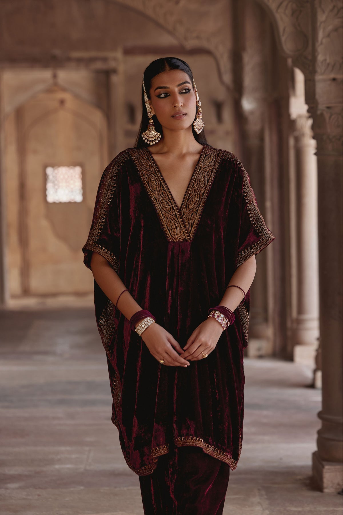 Marron Zohra Kaftan Set