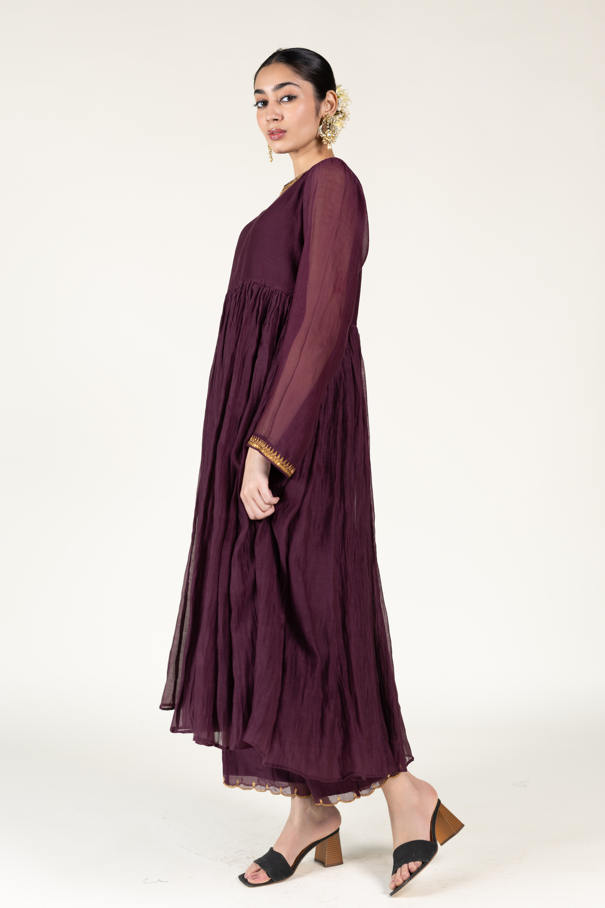 Plum Sajida Jama Tunic Set