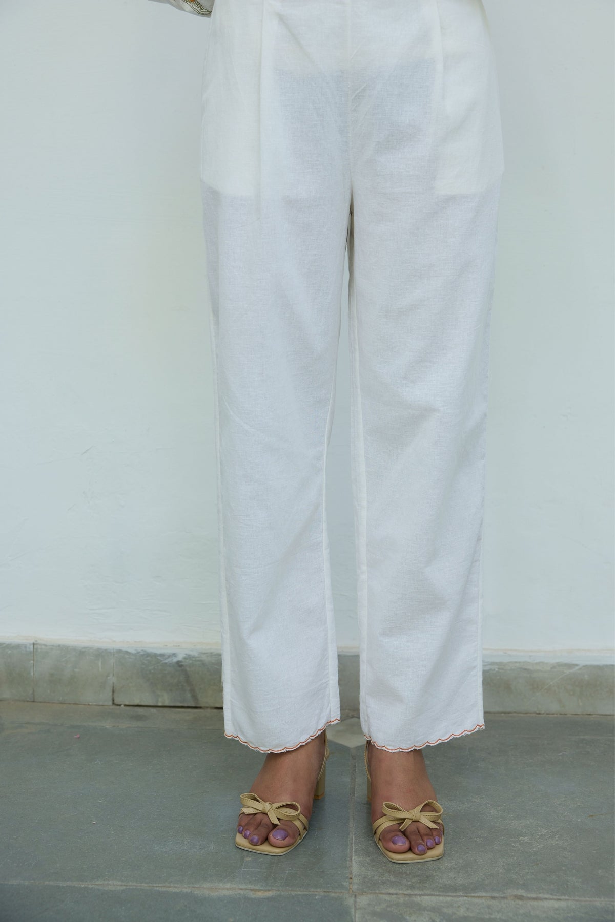 White Cotton Trousers