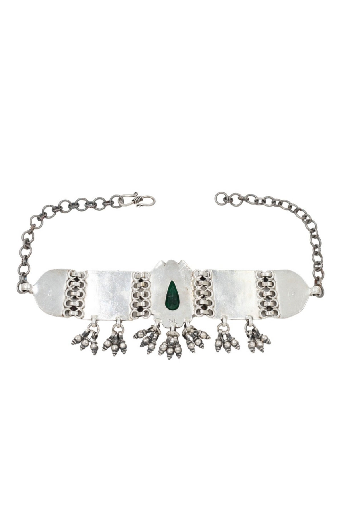 Emerald Splendor Silver Necklace Set