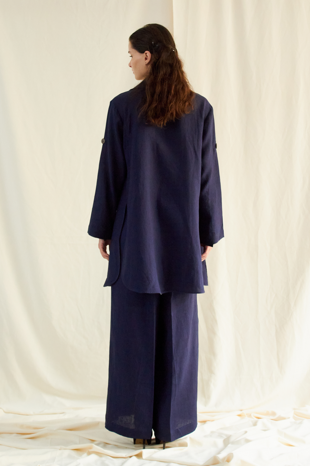 Blue Linen Oversized Co-ord Set