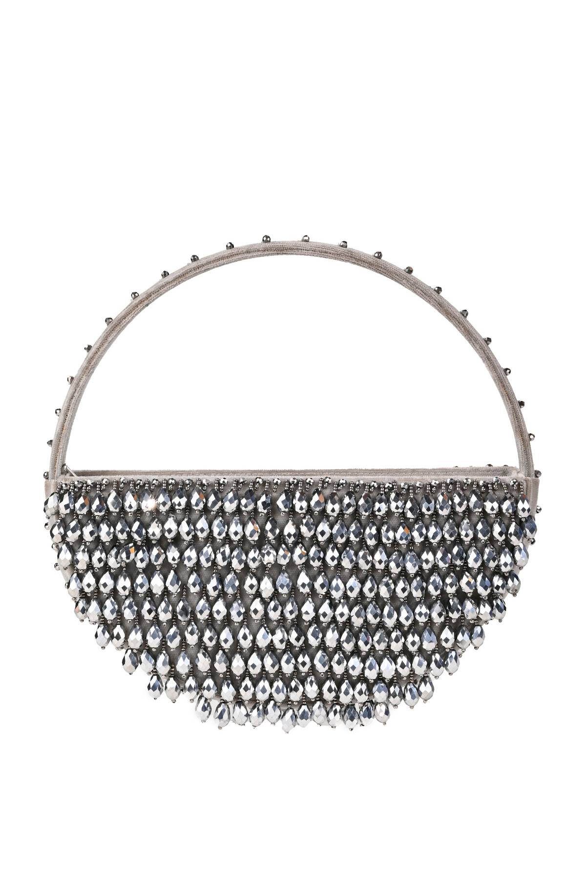 Clara Silver Embellished Handbag