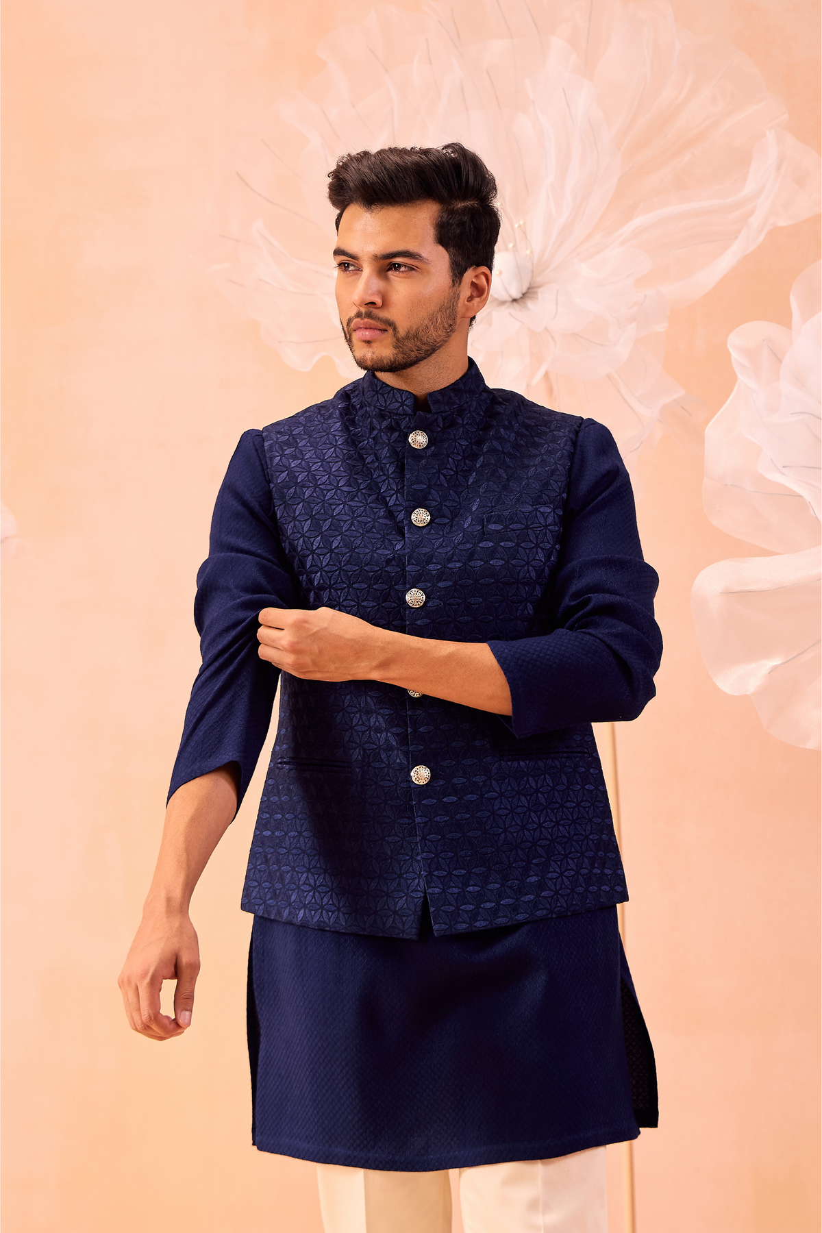 Majestic Floral Nehru Jacket Set