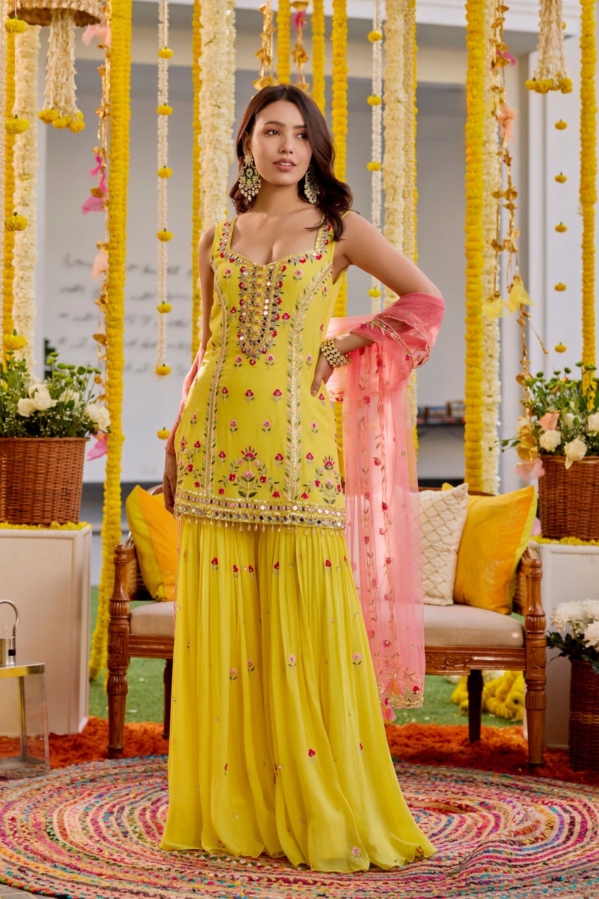 Yellow Sharara Set