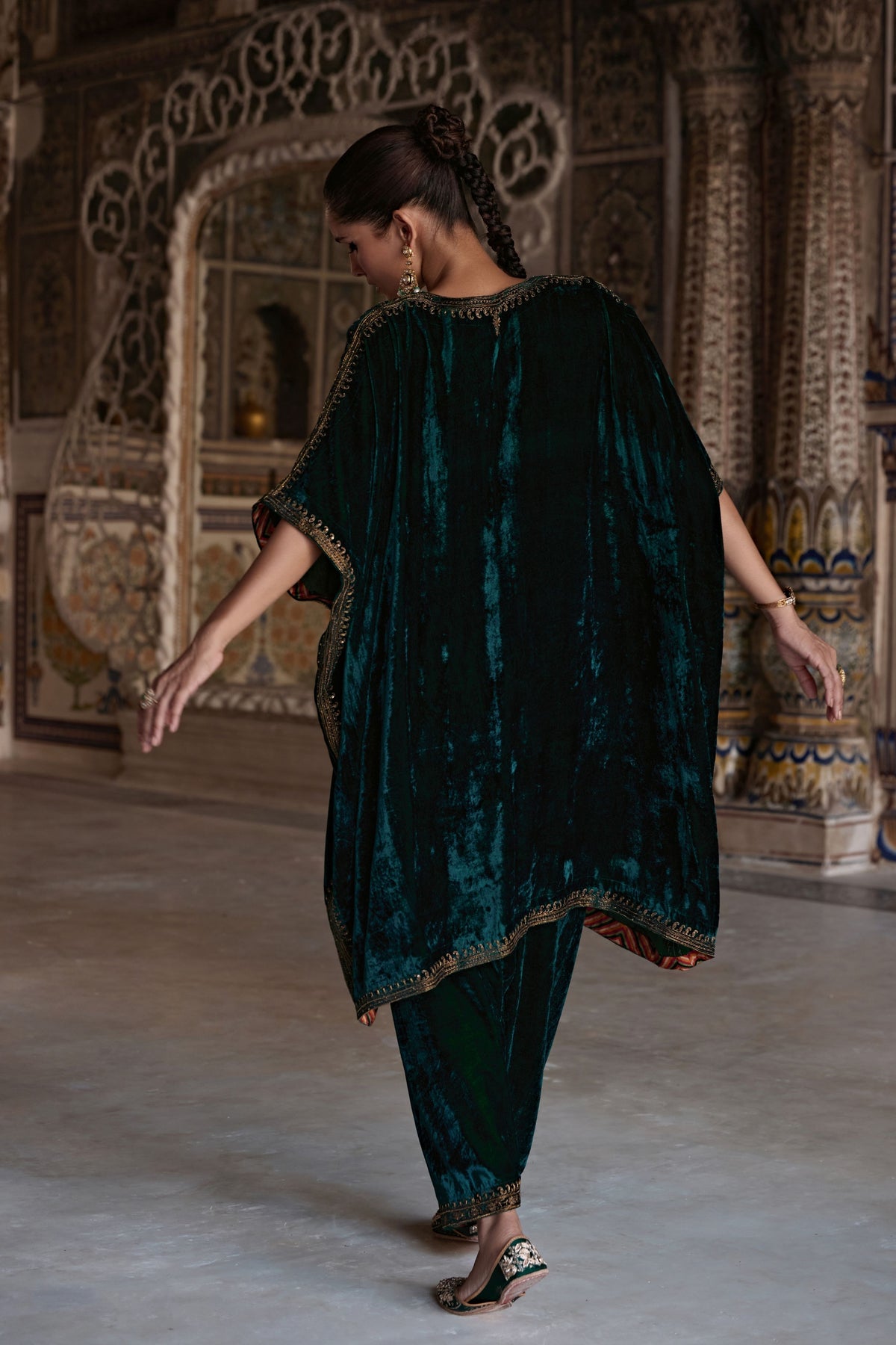 Green Zohra Kaftan Set