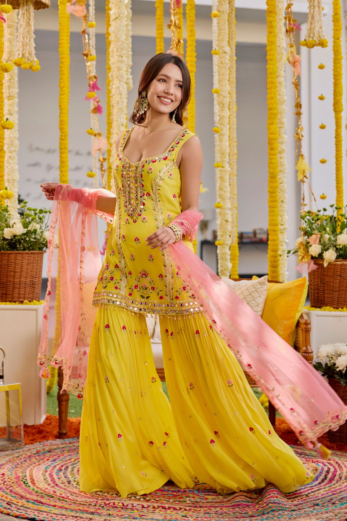 Yellow Sharara Set