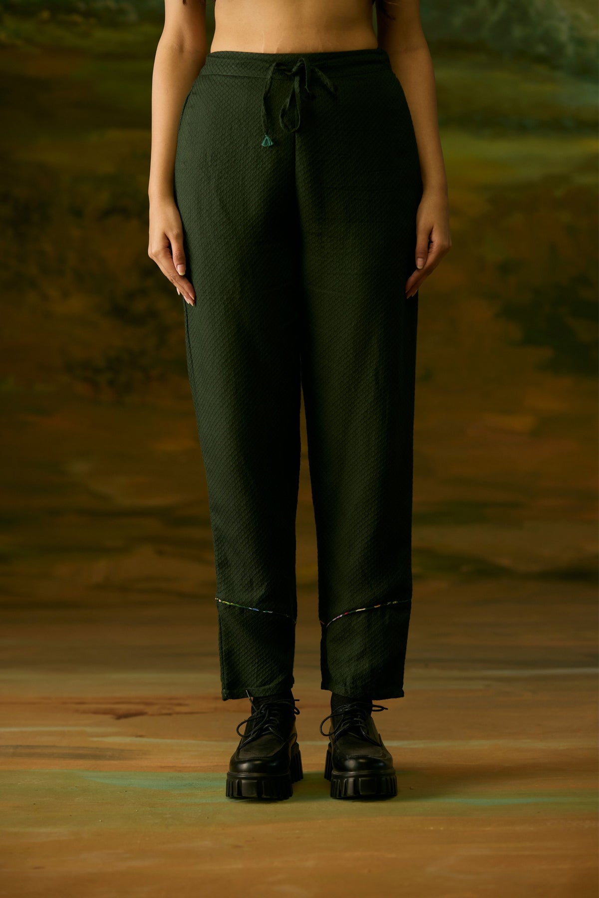 Forest Green Cuffed Pants