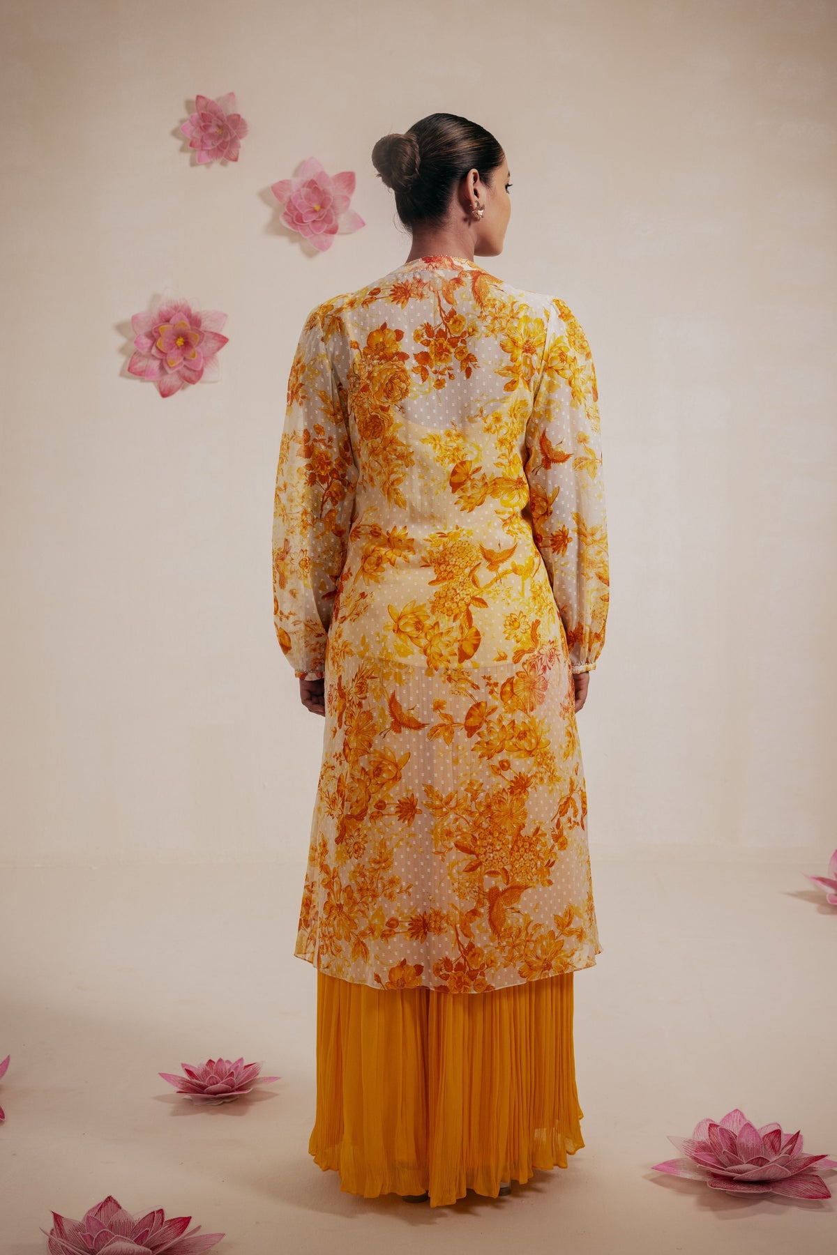 Yellow Embroidered Sharara Set