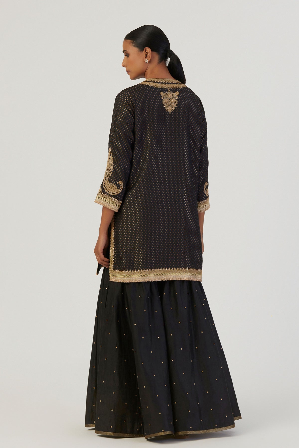 Aza Black Kurta and Sharara