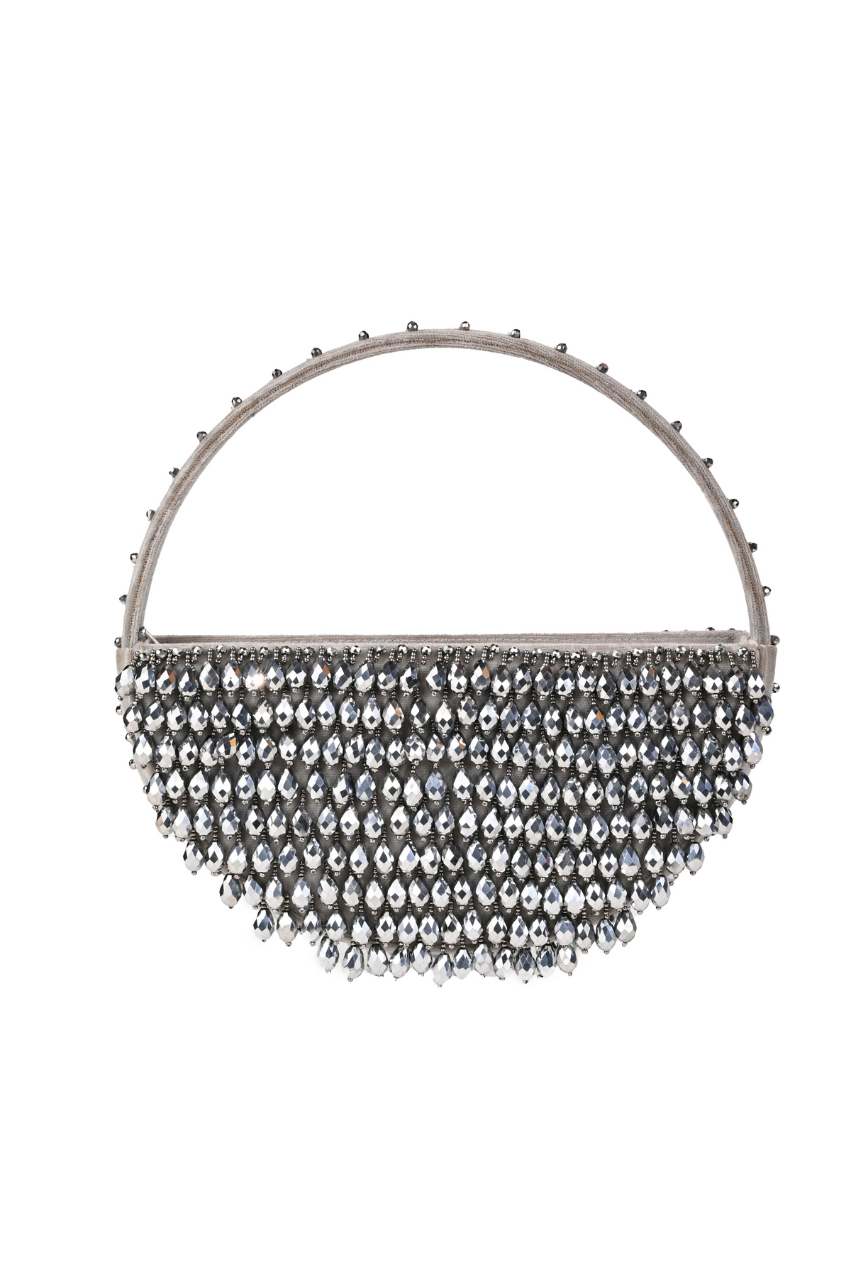 Clara Silver Embellished Handbag