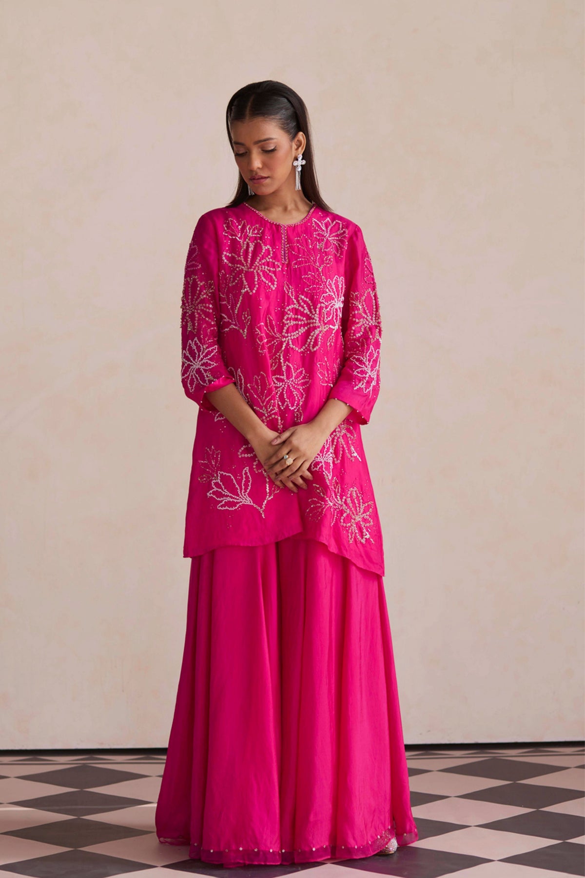 Hot Pink Sharara Set