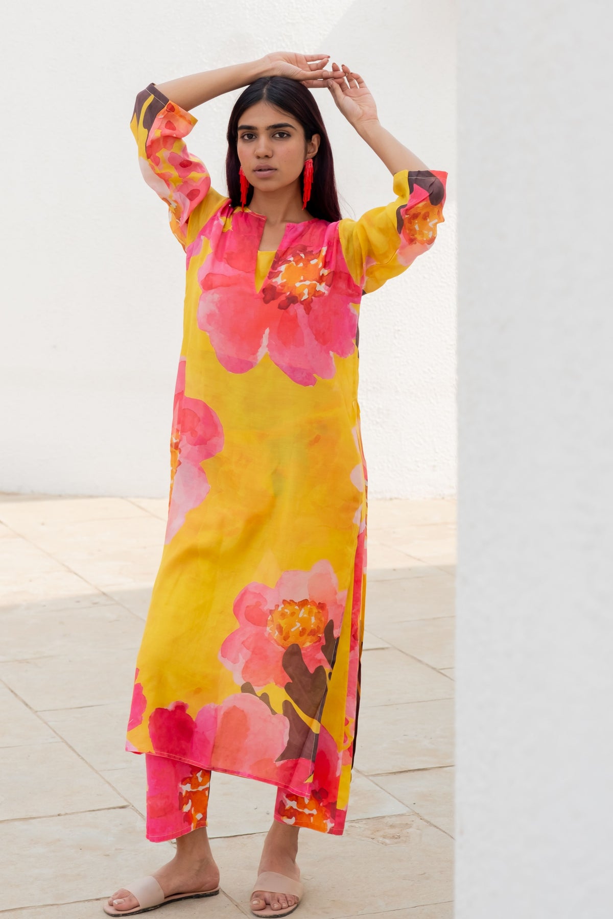 Tuscany Flowers Kurta With Slip