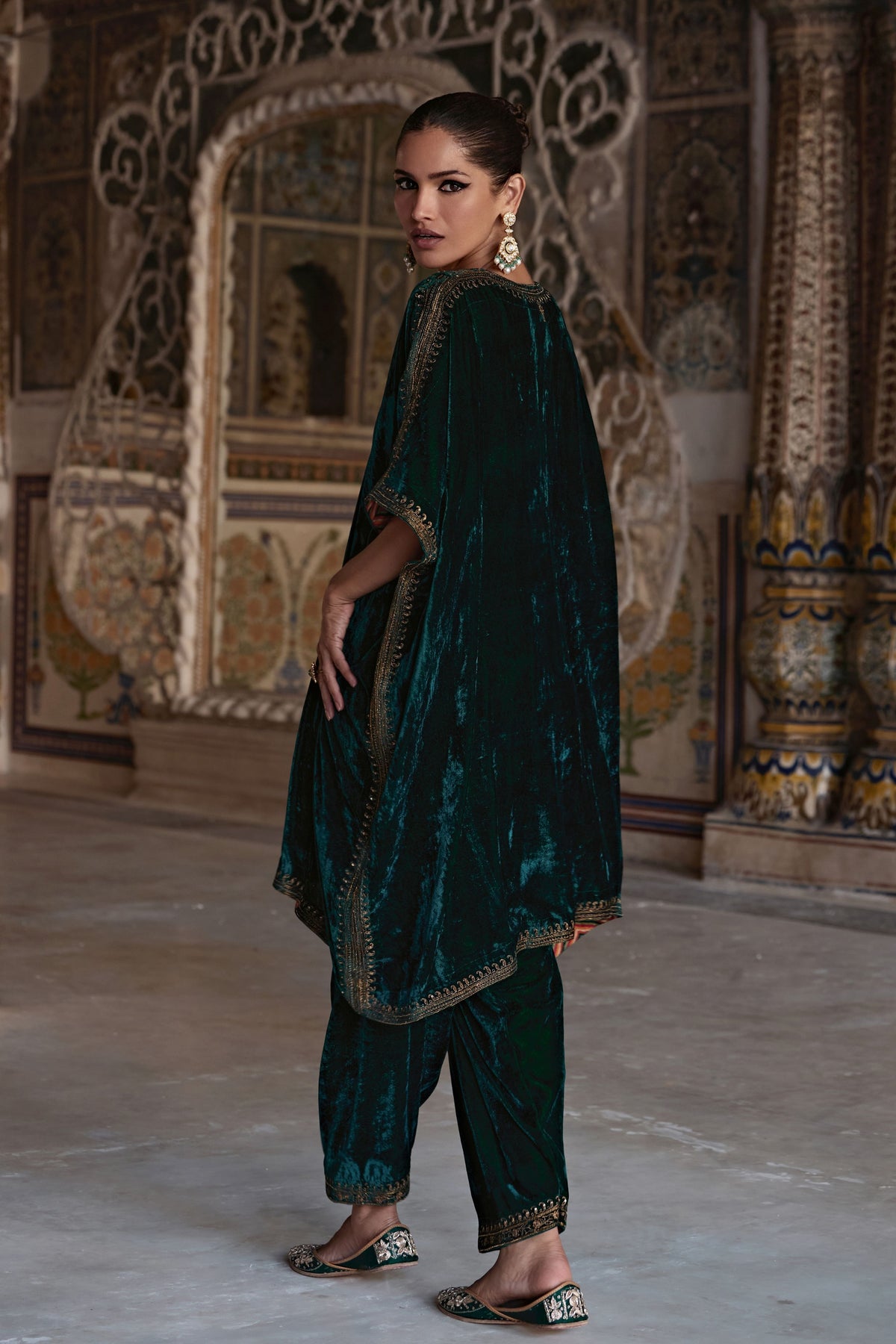 Green Zohra Kaftan Set