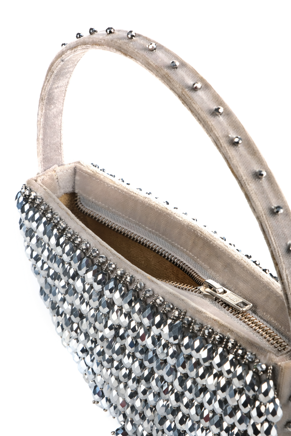 Clara Silver Embellished Handbag