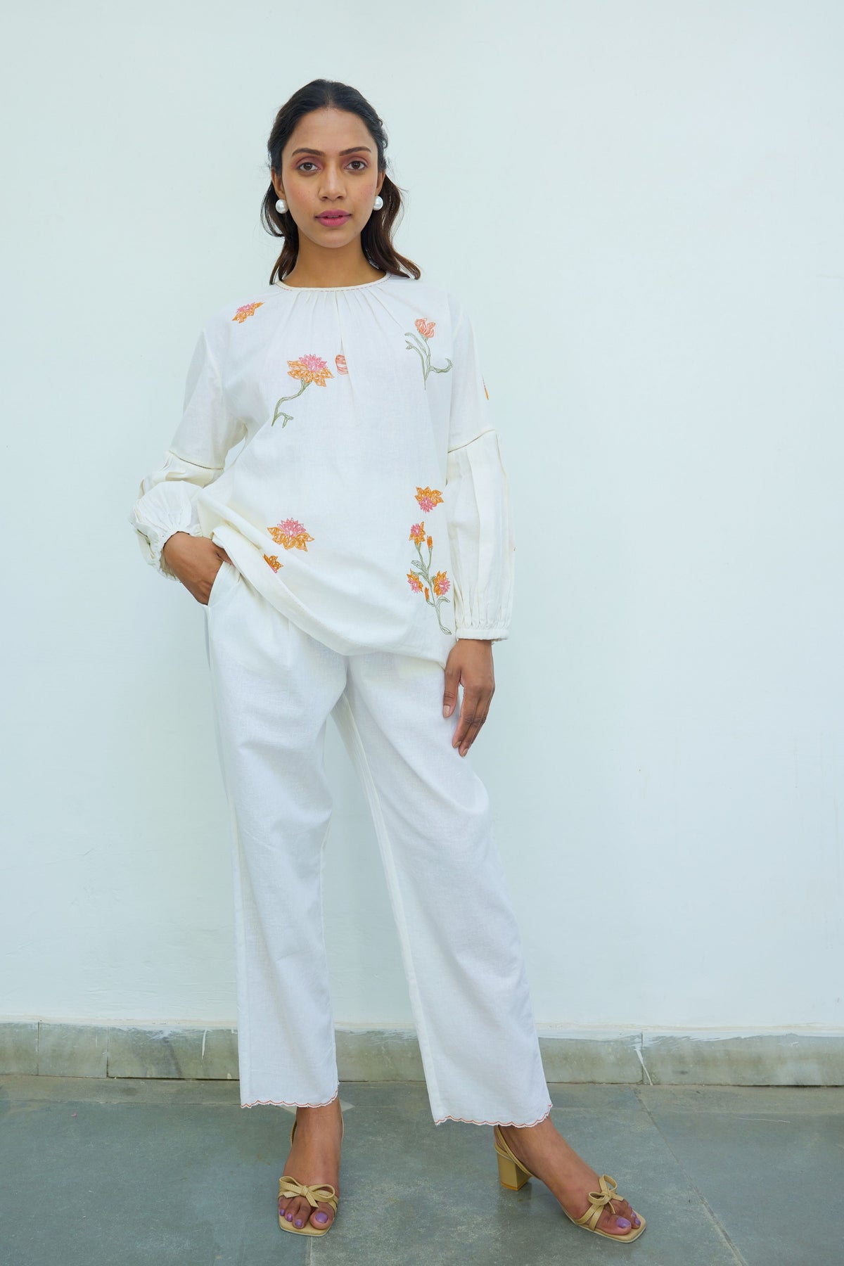 White Cotton Trousers