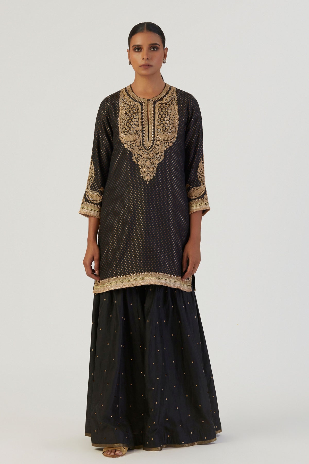 Aza Black Kurta and Sharara